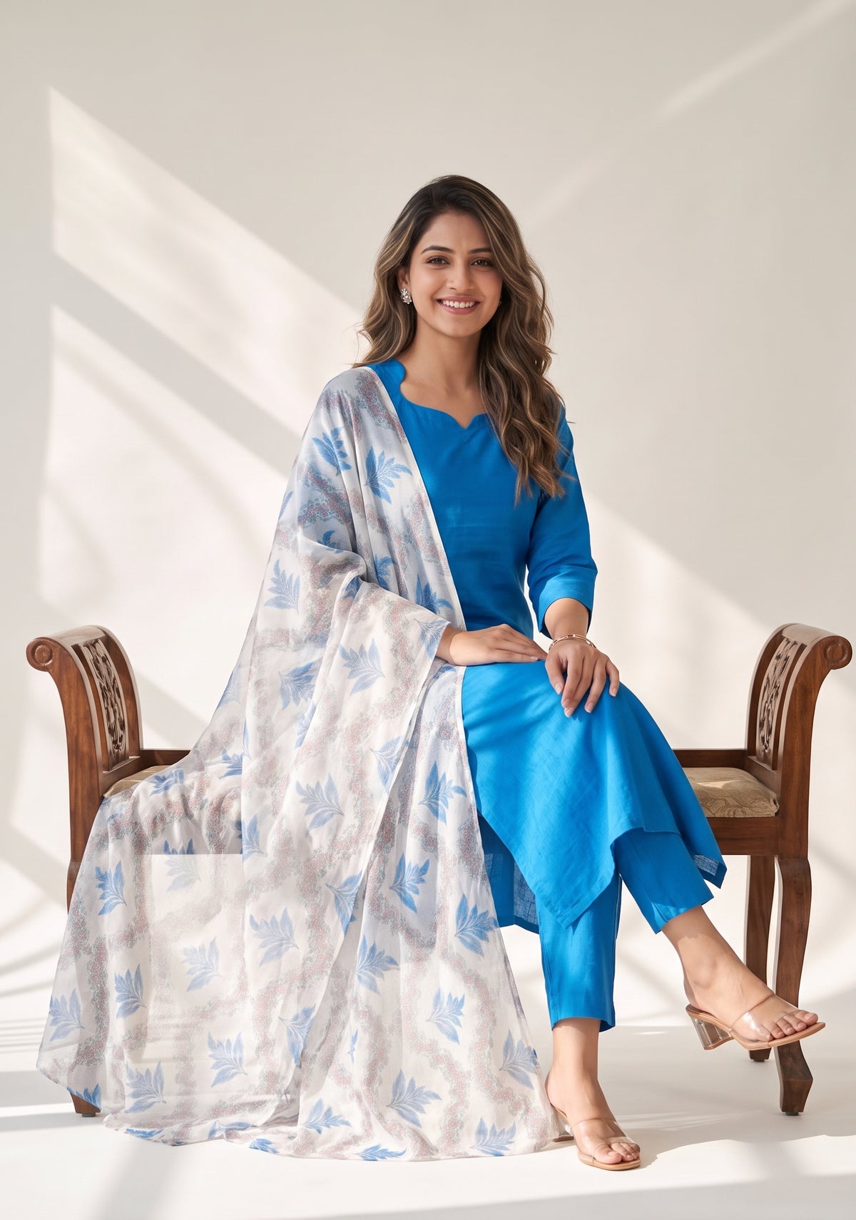 Neeisha Solid 2 Piece Raw Silk Blend Kurta with Dupatta