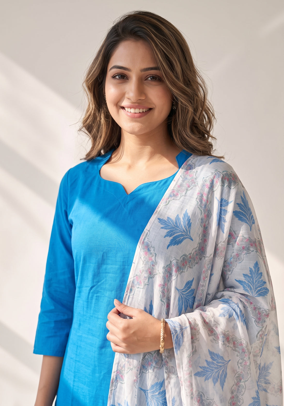 Neeisha Solid 2 Piece Raw Silk Blend Kurta with Dupatta