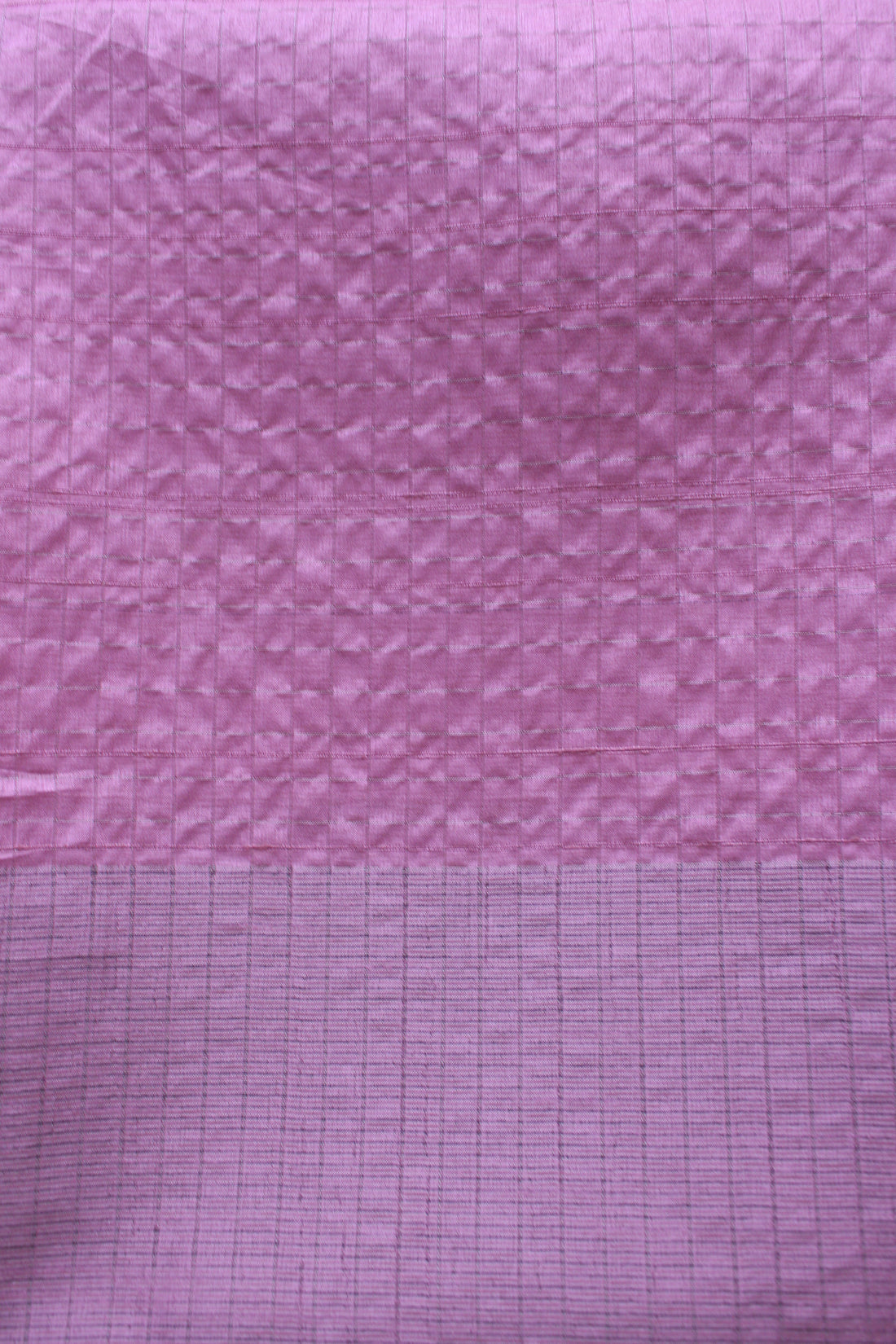 Pastel Pink Satin Daman Check Floral Accent Unstitched Fabric