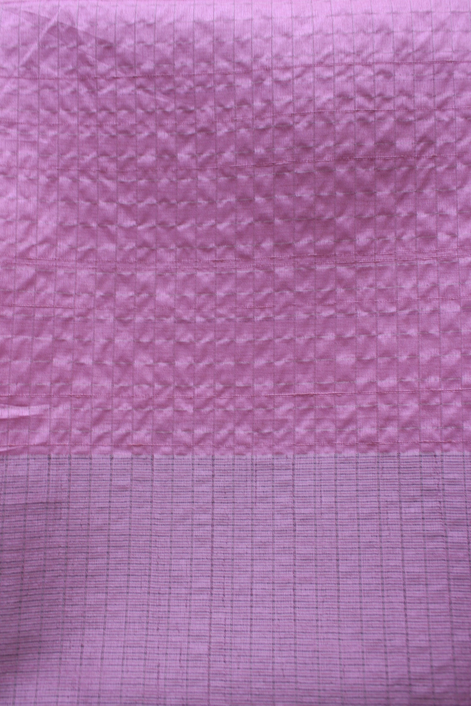 Pastel Pink Satin Daman Check Floral Accent Unstitched Fabric