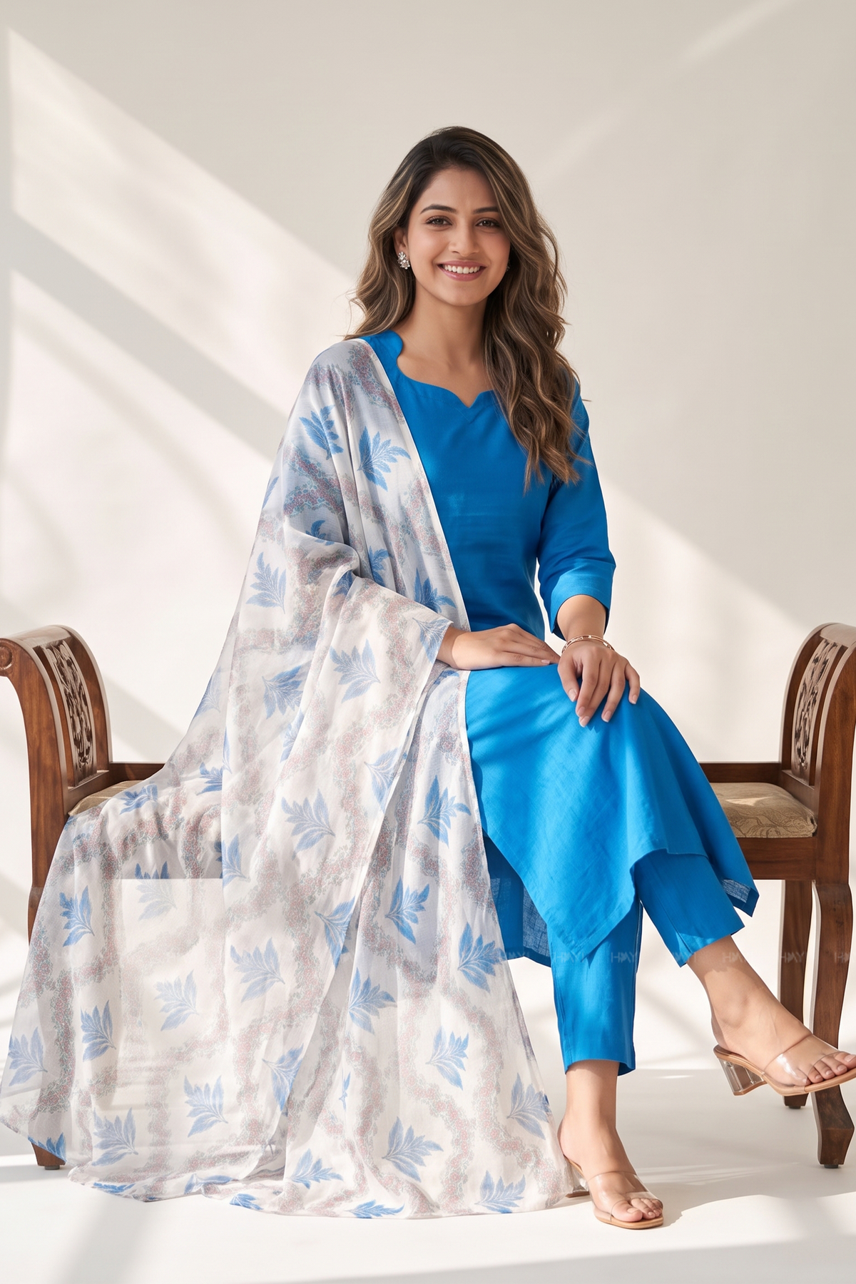 Neeisha Solid 2 Piece Raw Silk Blend Kurta with Dupatta