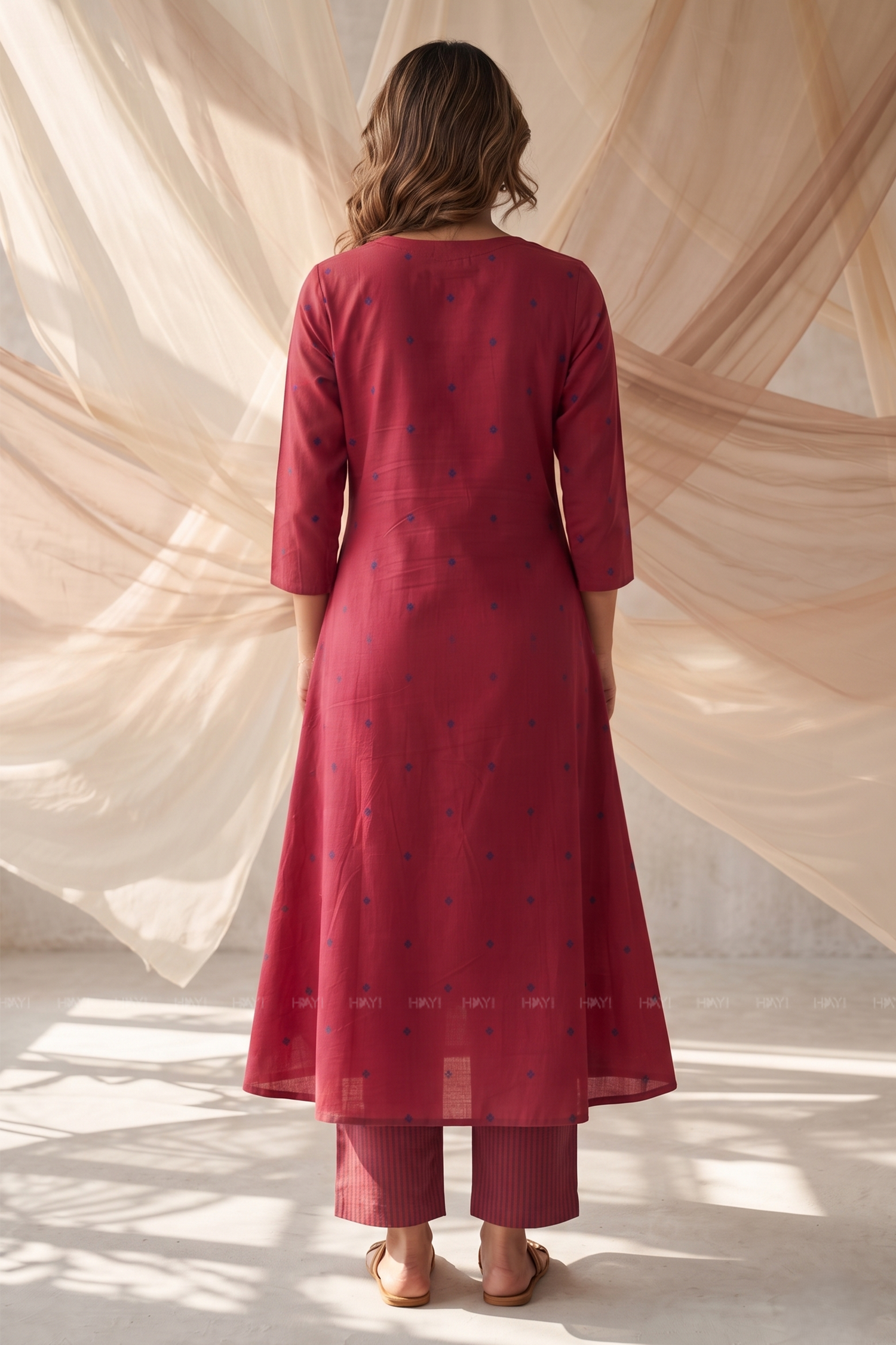 Berry Breez Red Printed Co-ord Set