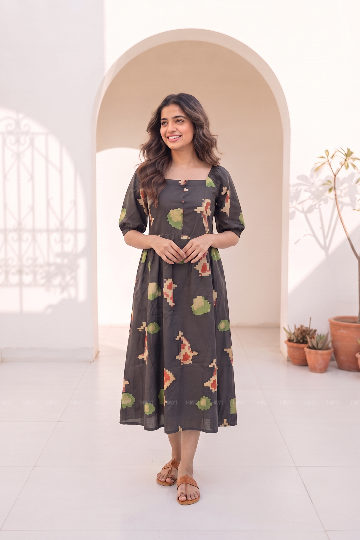 Moonlit Koi Printed Umbrella Outfit