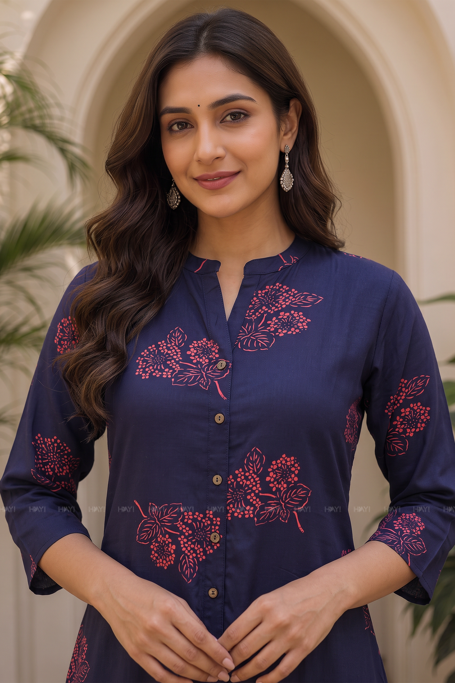 Mystic Indigo Printed A-Line Kurta