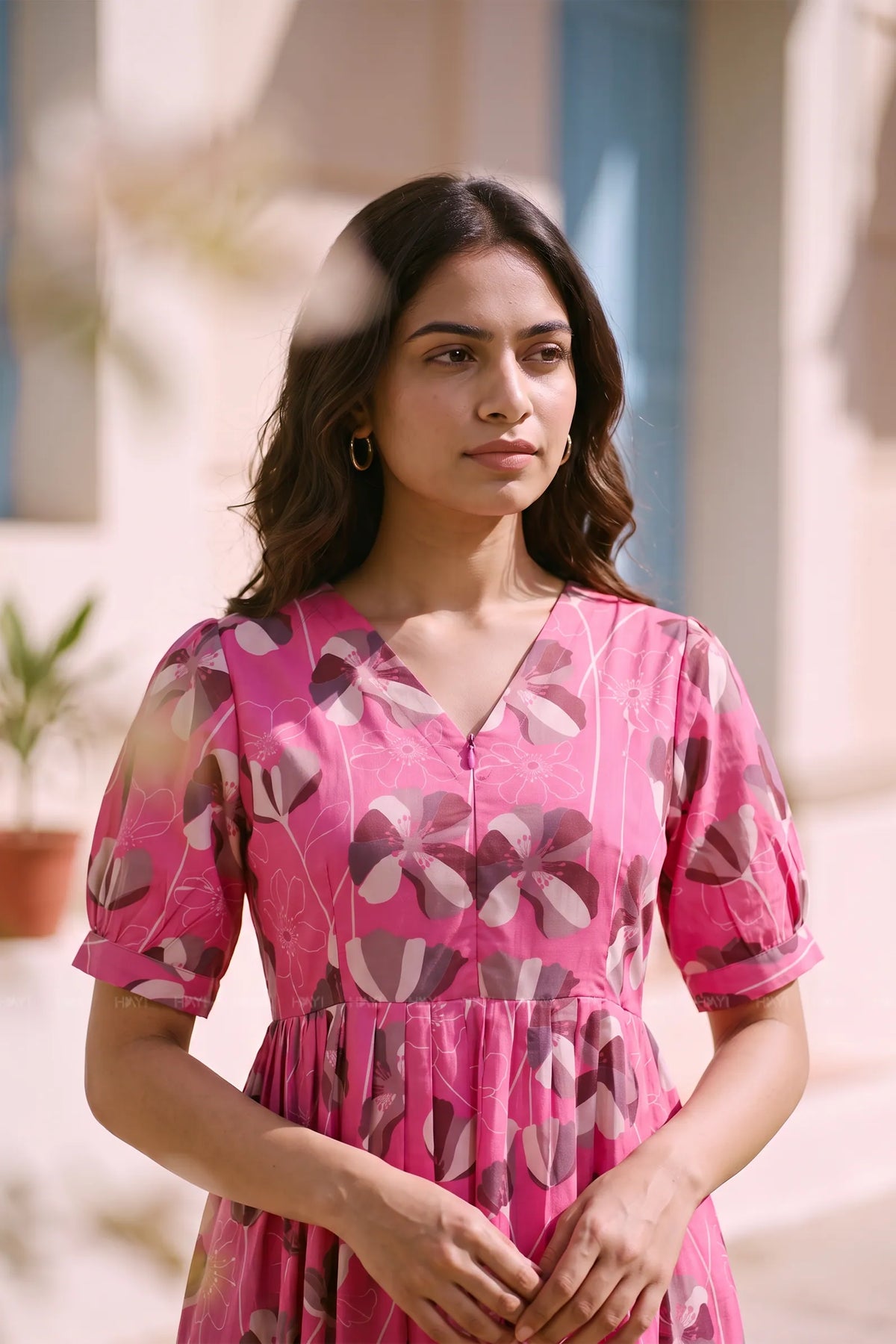 Flora Sonata  Pink Printed Maternity Maxi Dress