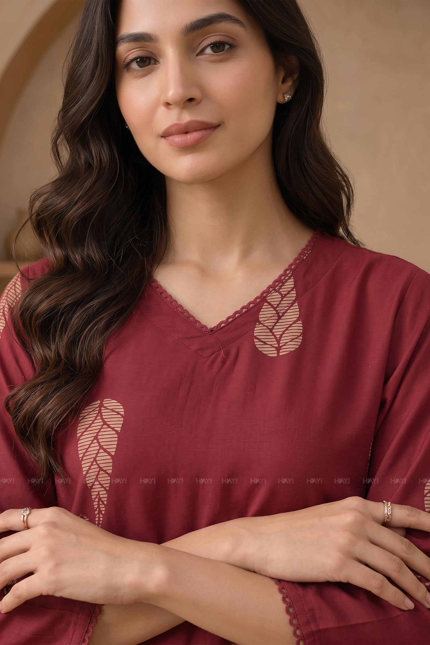 Paisley Grace Brown Printed A-Line Kurta