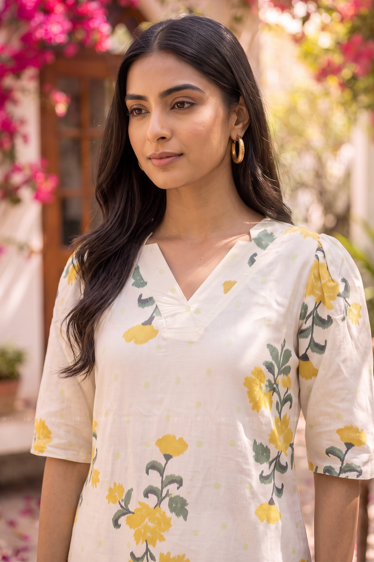 Meadowray Beige Printed Elegant Ensemble