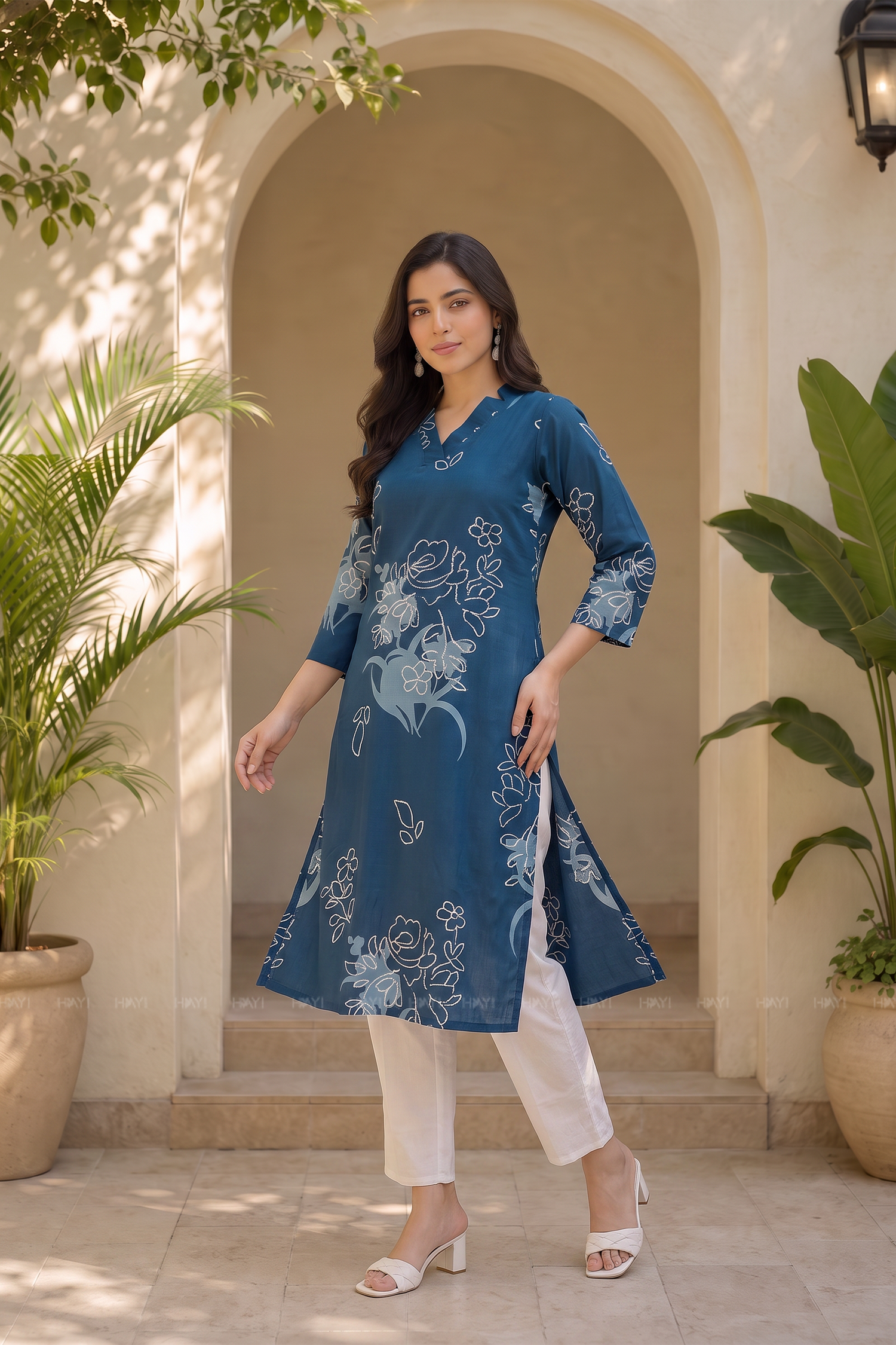 Rosevine Charm Floral Kurti Viscose Kurta