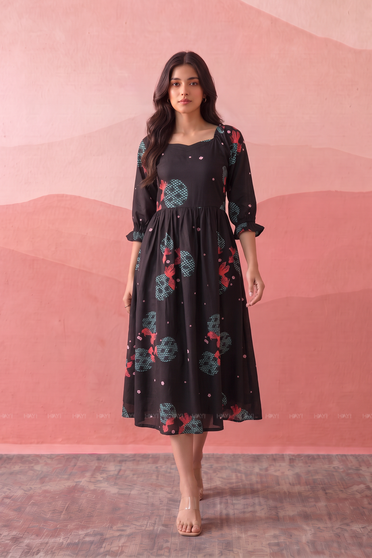 Kyoto Twilight Sweetheart Neck Swing Fit