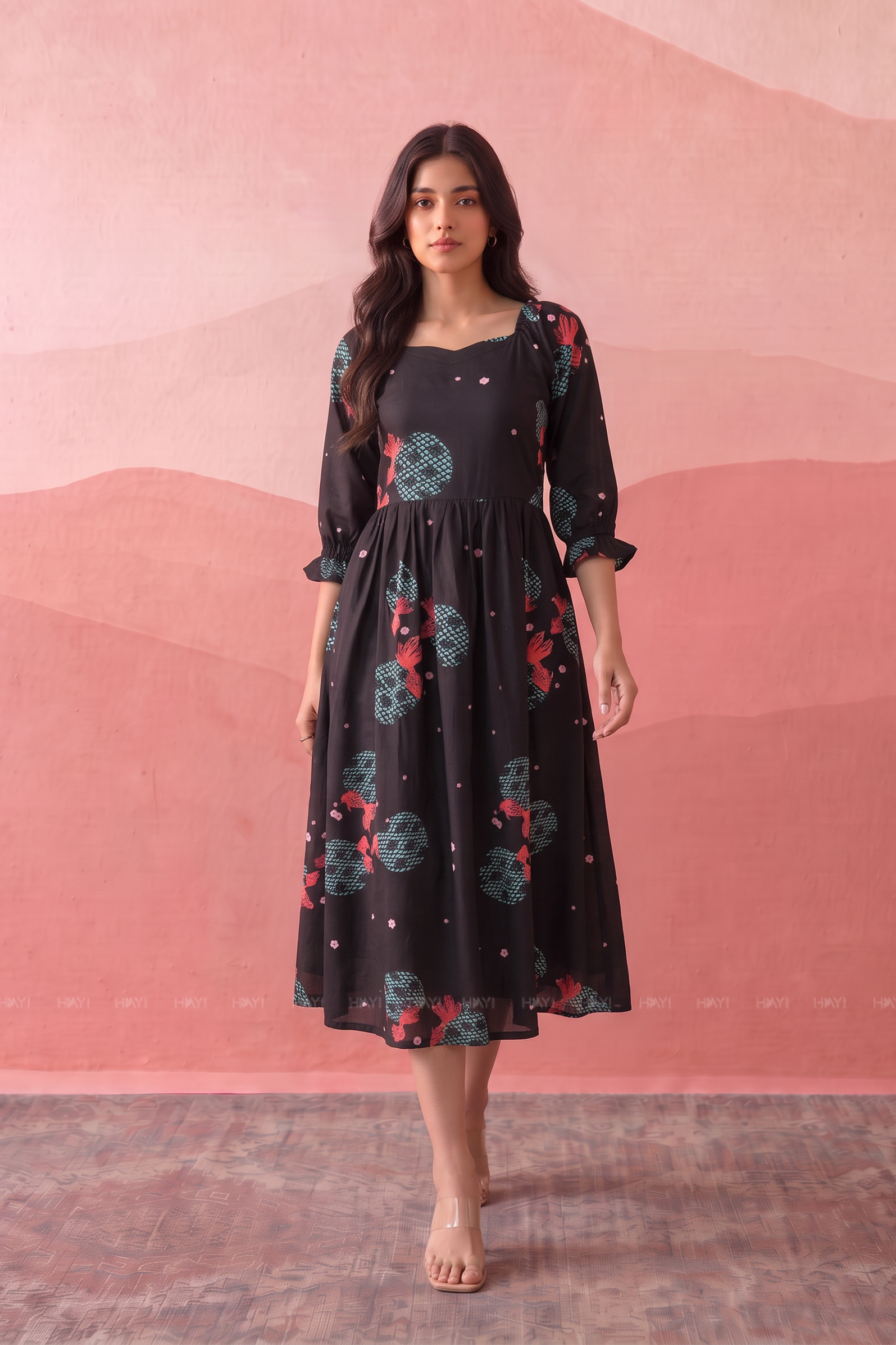 Kyoto Twilight Sweetheart Neck Swing Fit