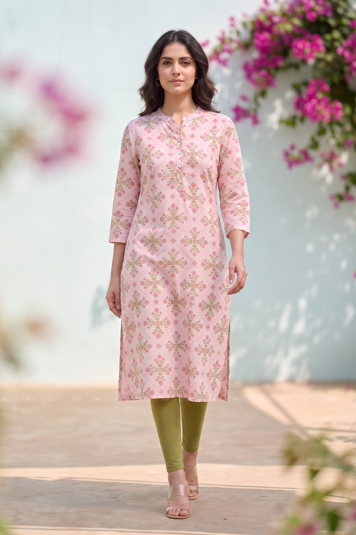 Sakura Grace Pink Viscose Printed Kurta