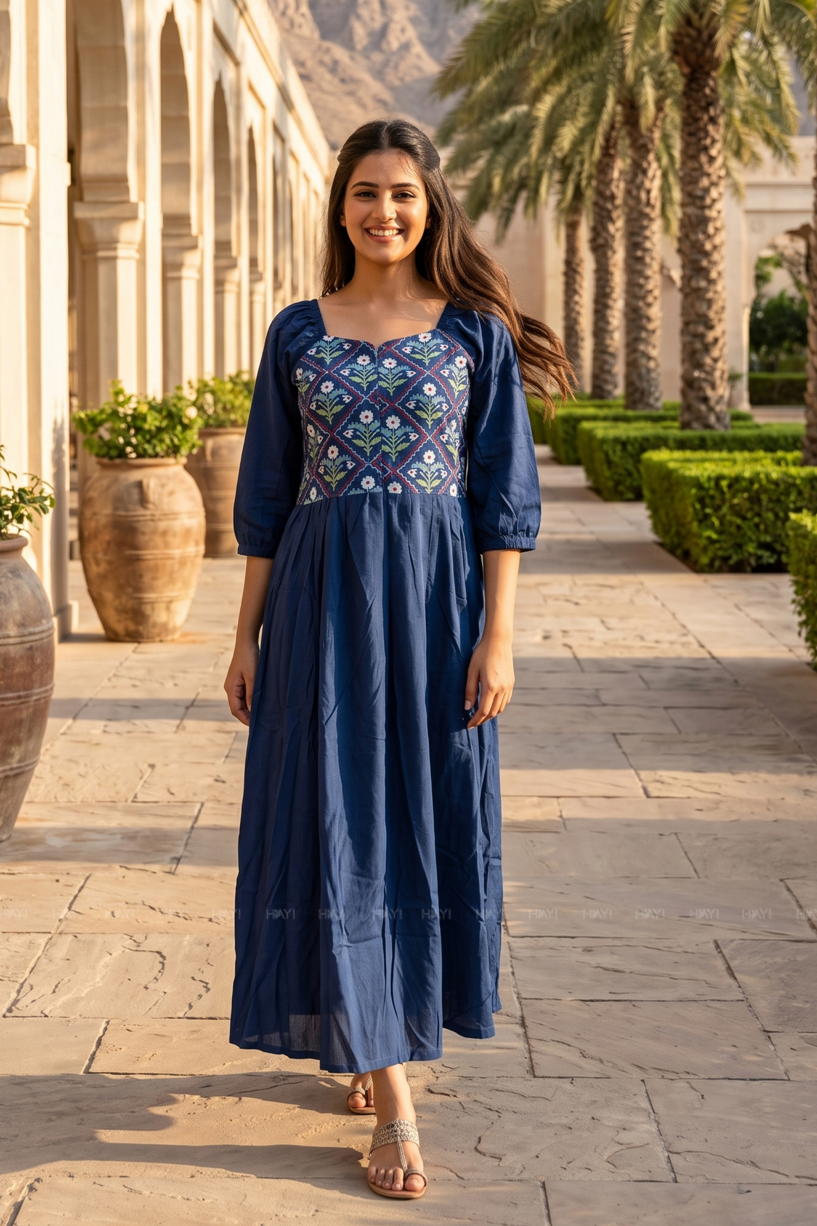 Blue Starlit Printed Contemporary Maternity Outfit