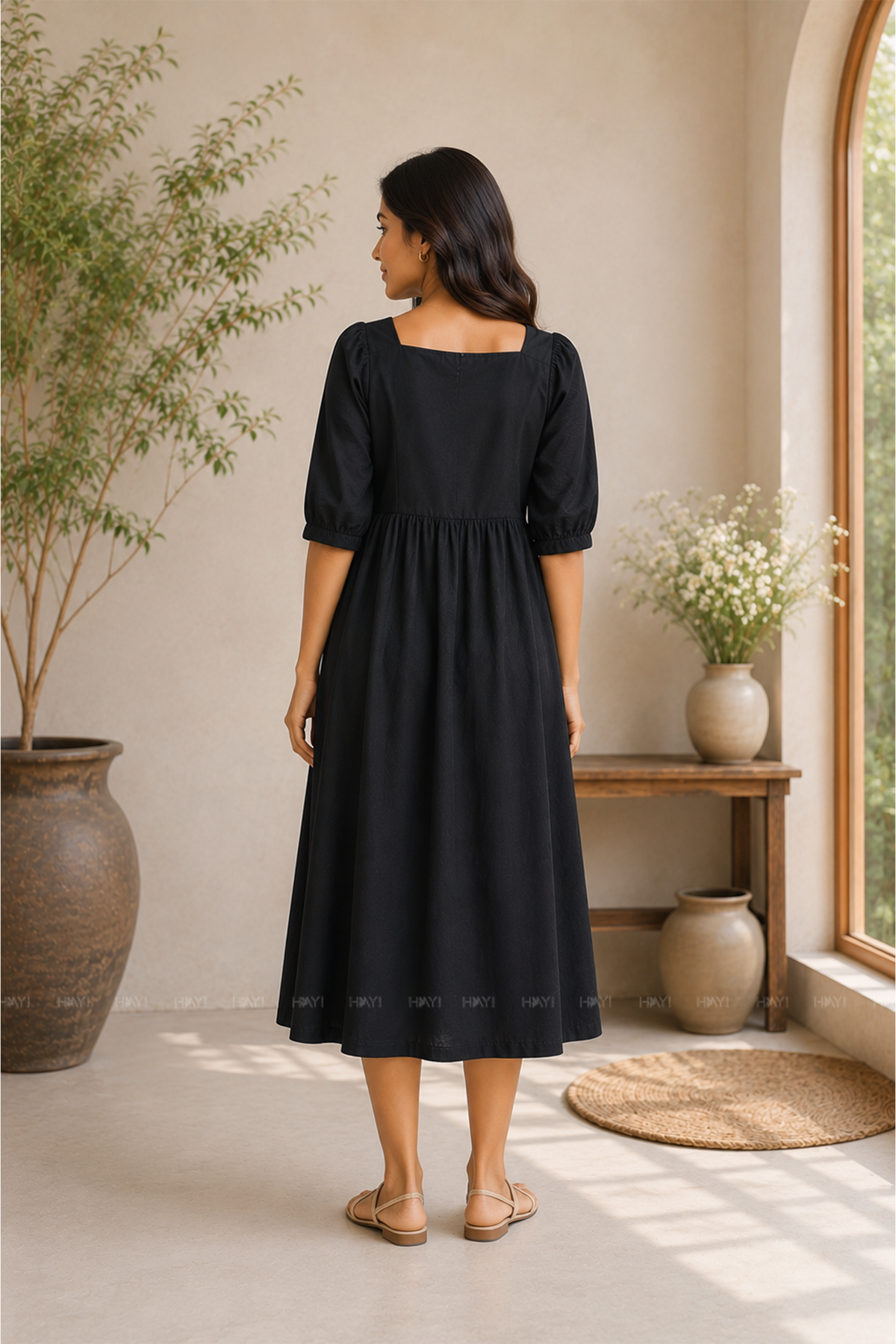 Tulip Poppy Floral Embroidary Maternity and Feeding Dress