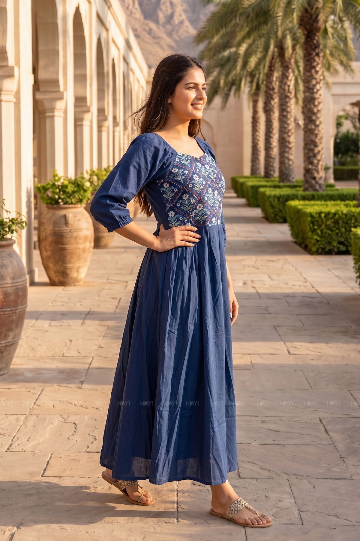 Blue Starlit Printed Contemporary Maternity Outfit