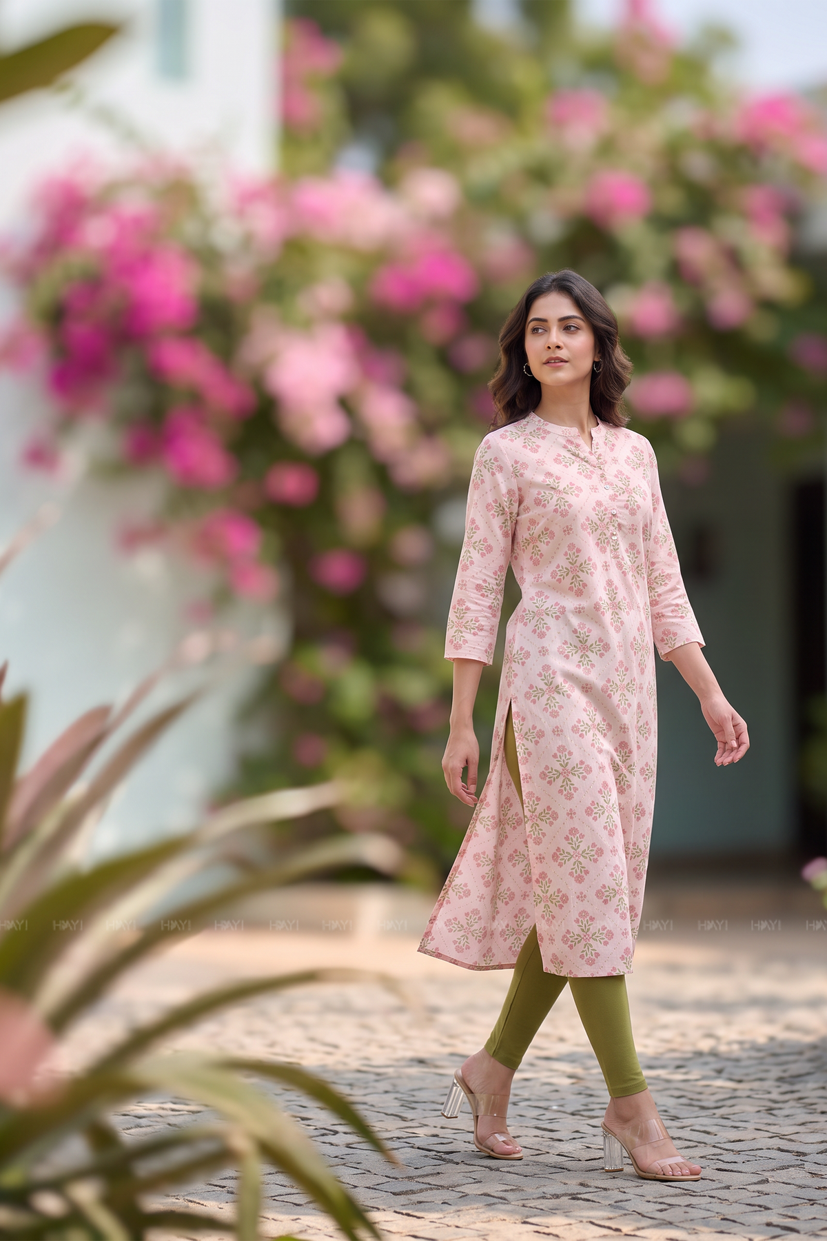 Sakura Grace Pink Viscose Printed Kurta