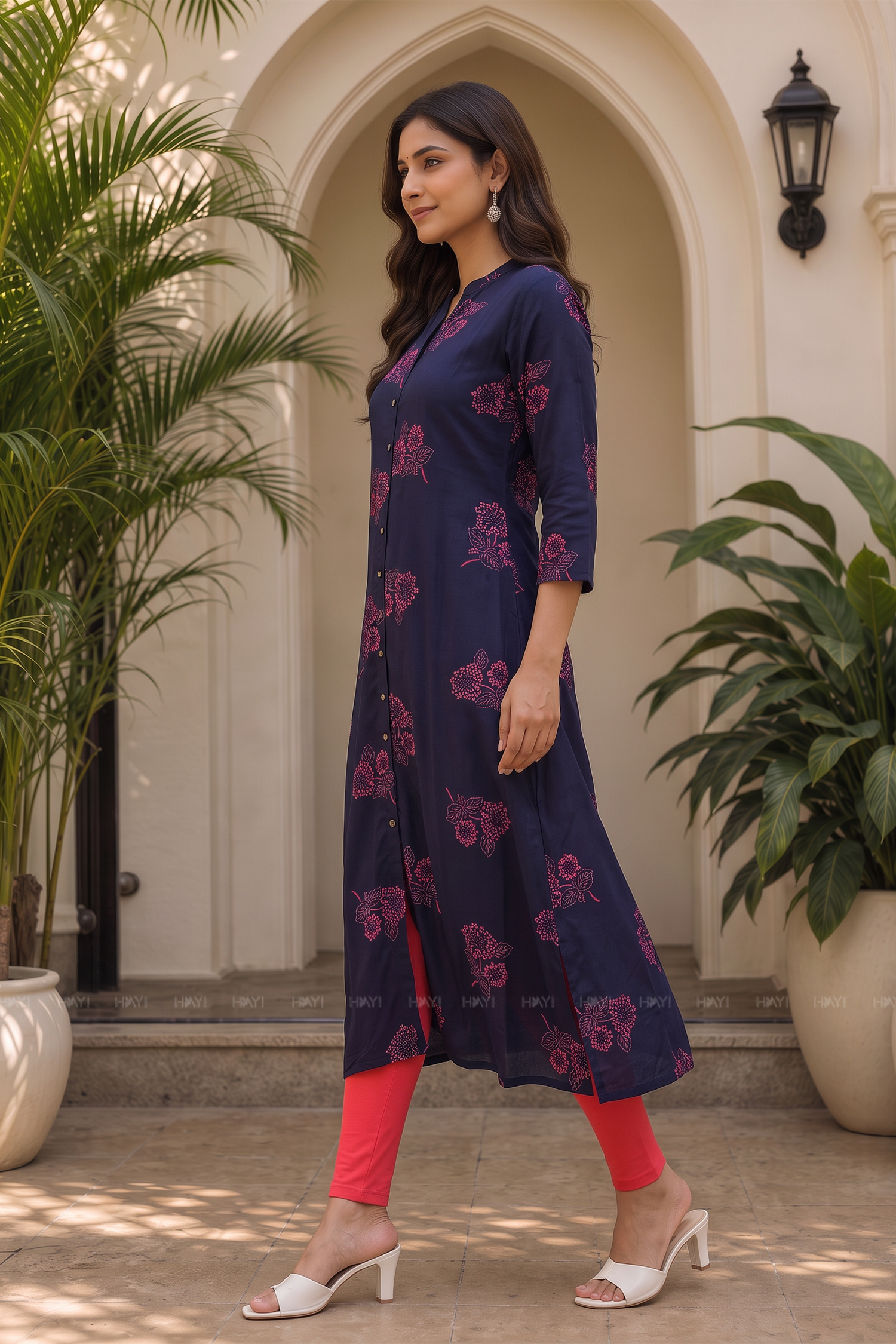Mystic Indigo Printed A-Line Kurta