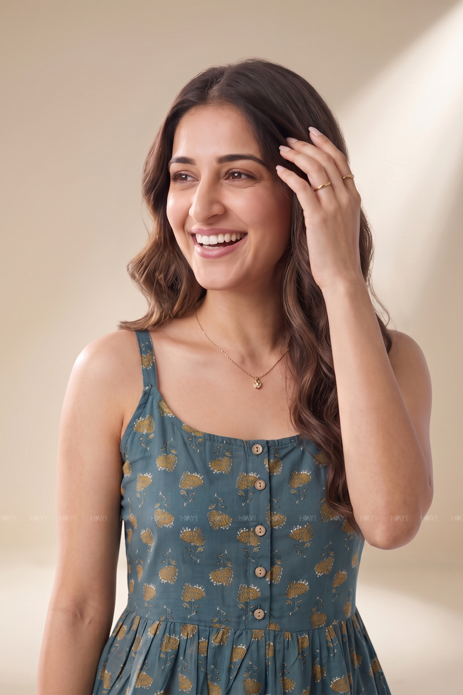Dewdrop Daisy Printed Short Kurta