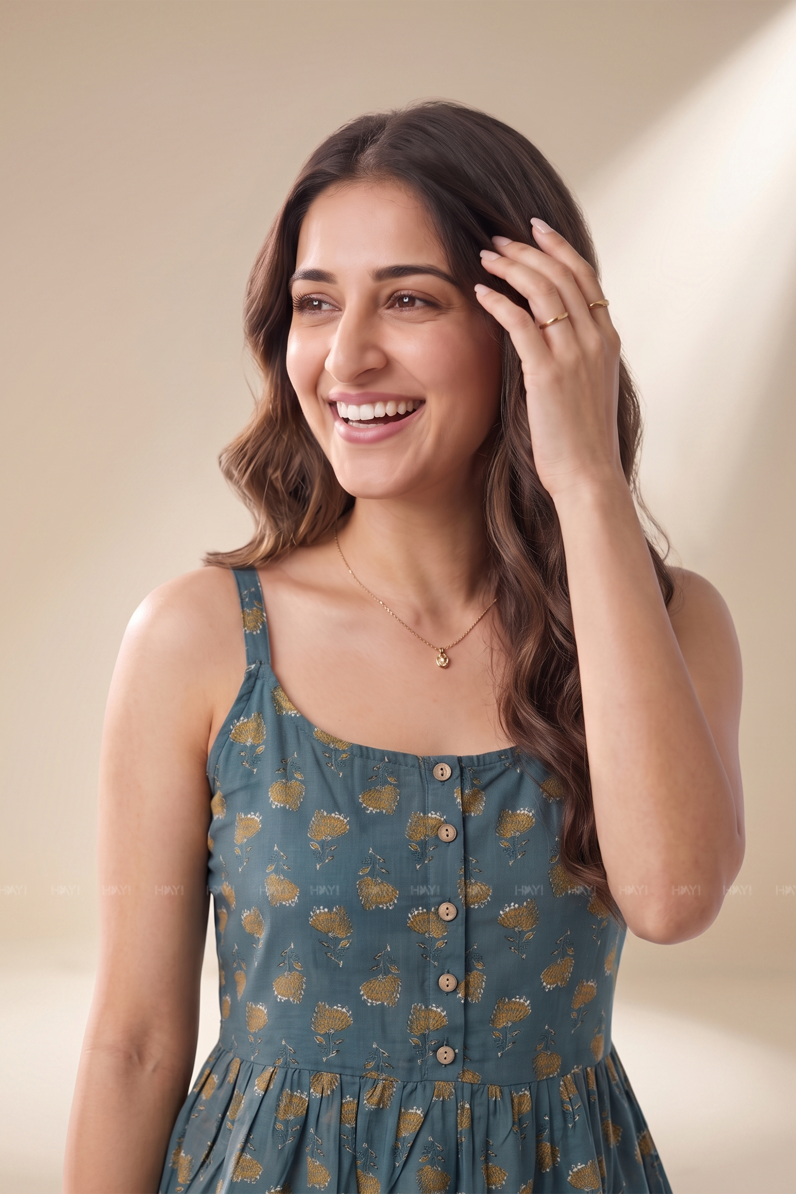 Dewdrop Daisy Printed Short Kurta