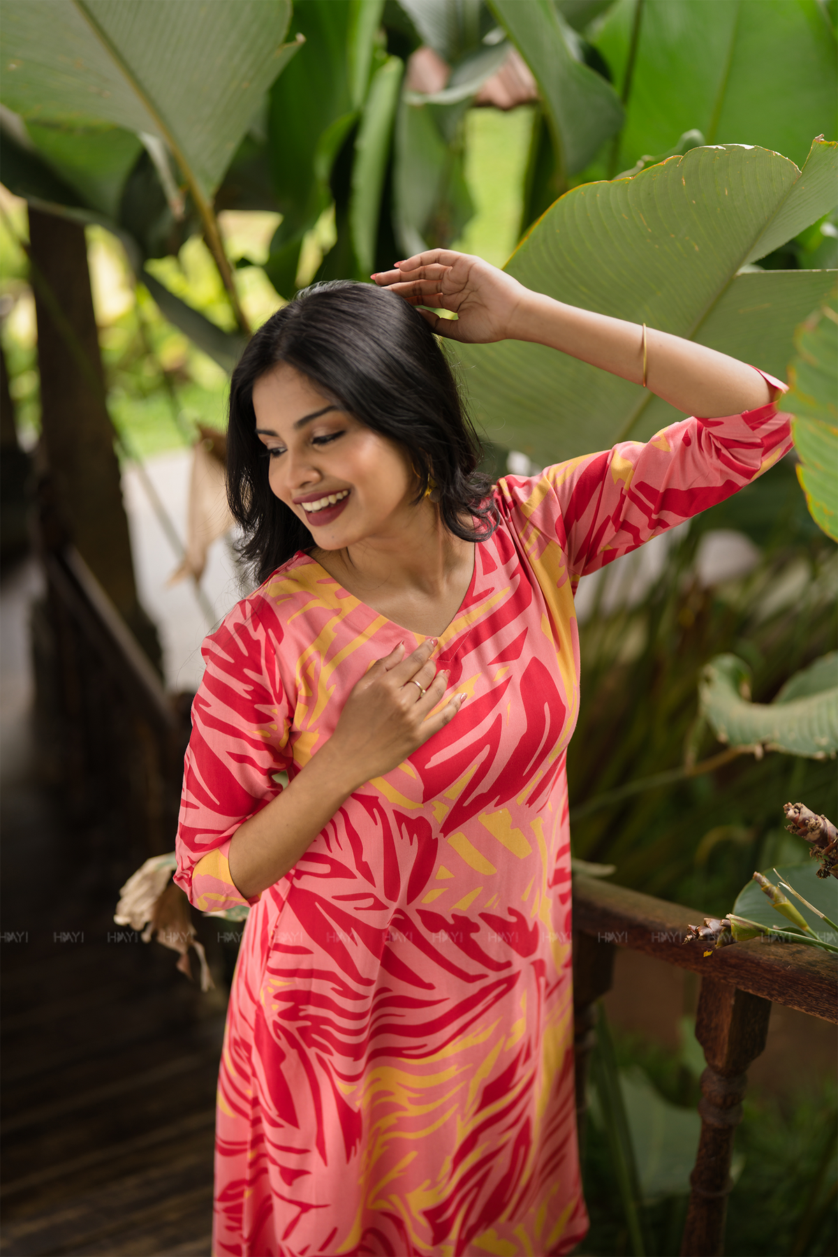 Tropic Muse Peach Printed  Twin Set