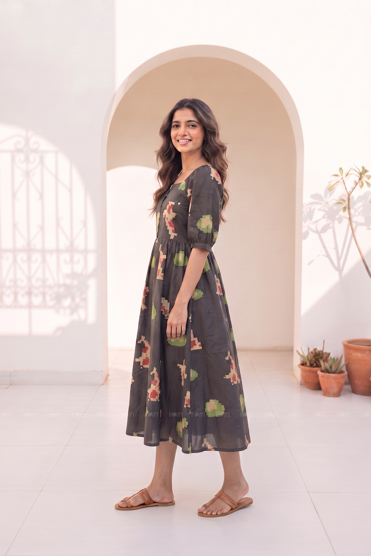 Moonlit Koi Printed Umbrella Outfit