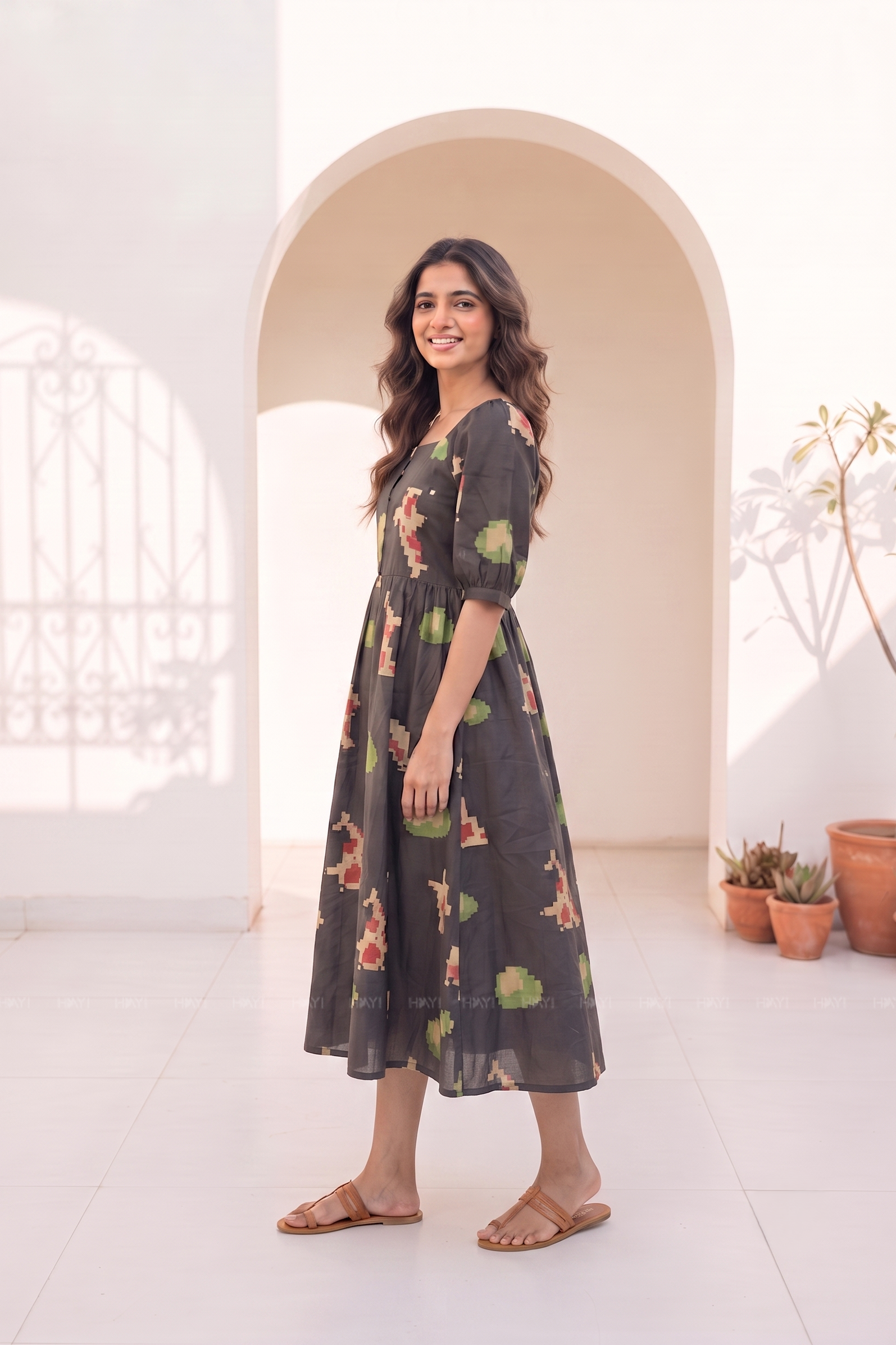 Moonlit Koi Printed Umbrella Outfit