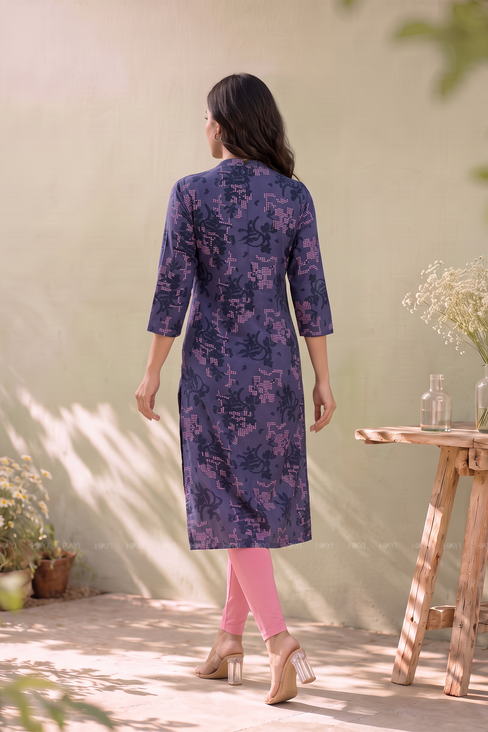 Blue Whisper Floral Kurti Viscose Kurta