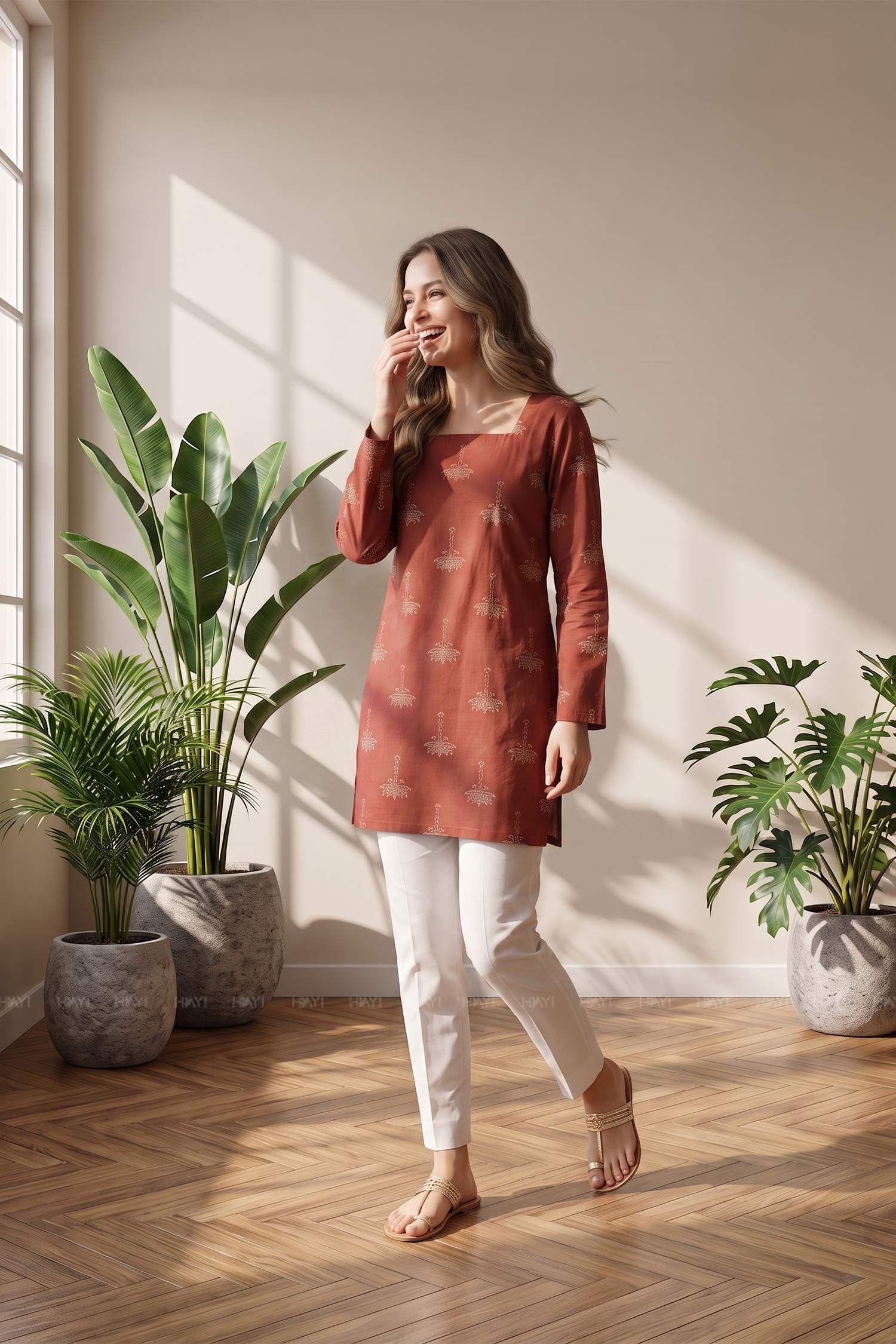Sindoor Muse Printed Short Kurta