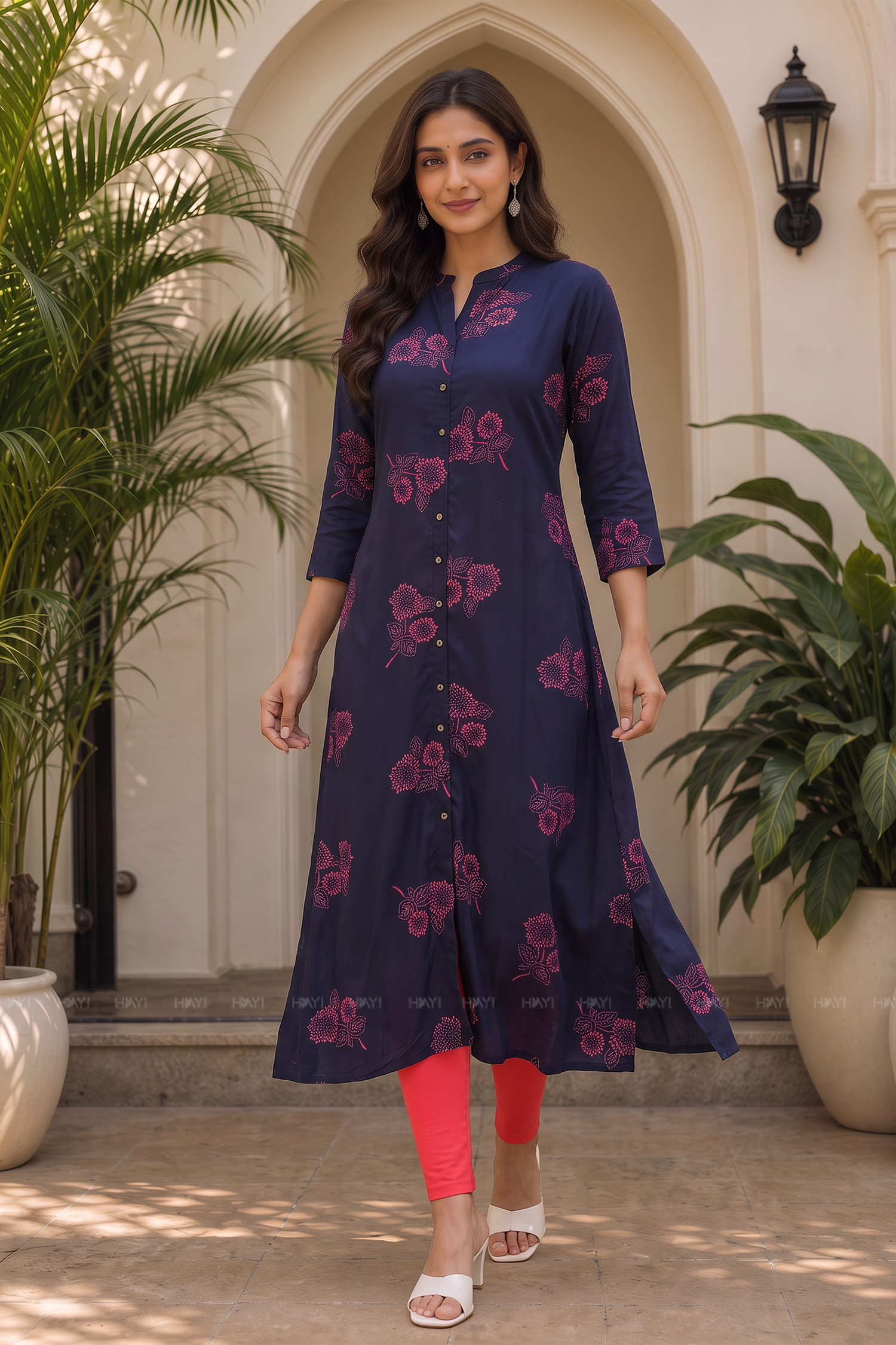 Mystic Indigo Printed A-Line Kurta