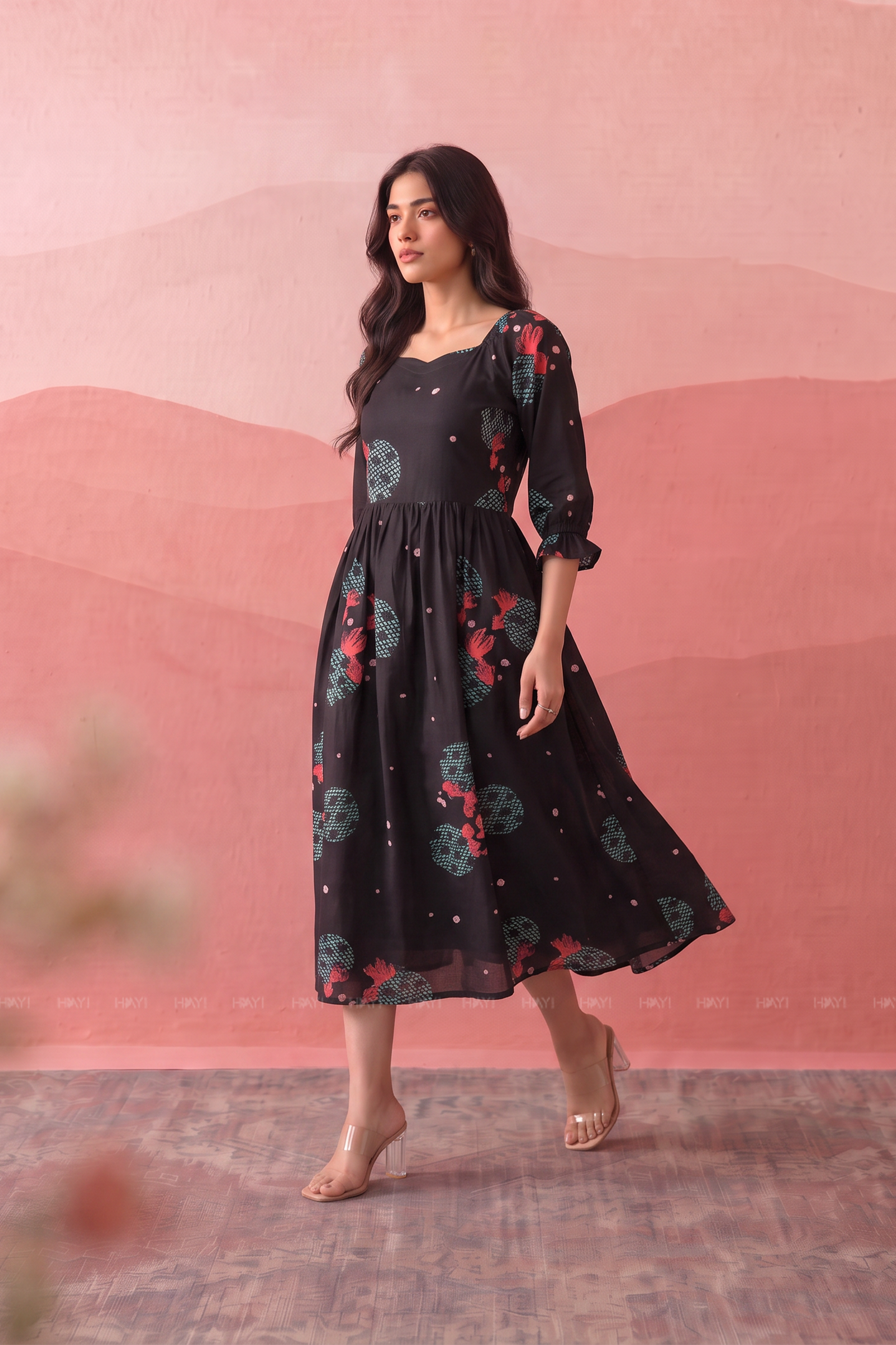 Kyoto Twilight Sweetheart Neck Swing Fit