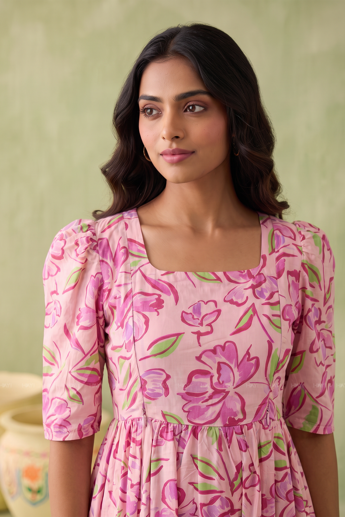 Petal Poise Printed Maternity Wear