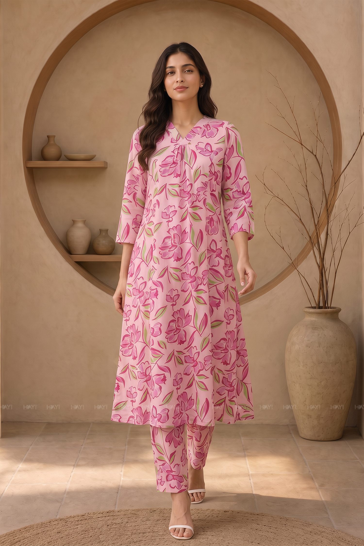 Blush Bloom Pink Printed Chic Matching Set
