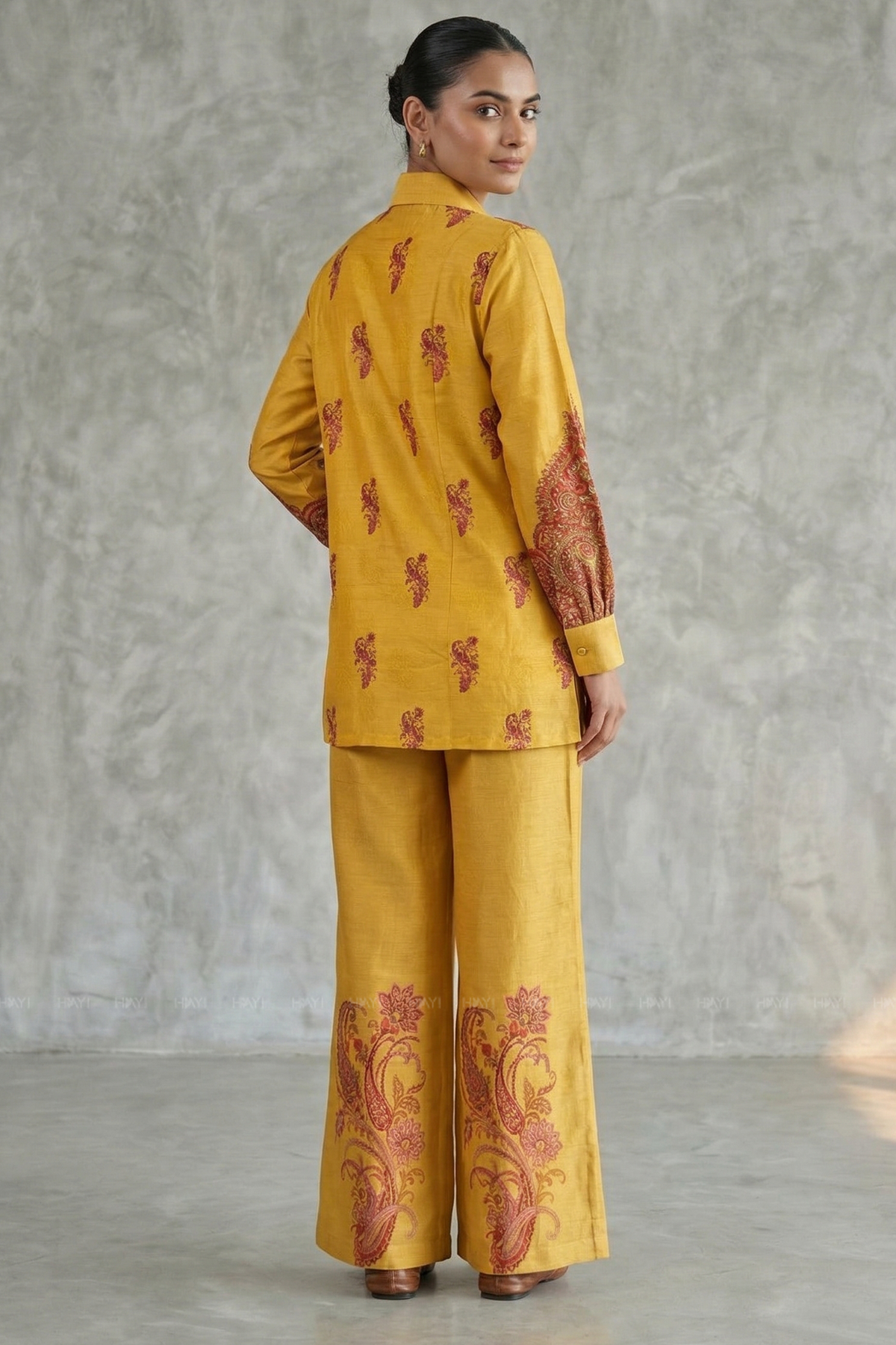 Amber Heritage Yellow Printed Cotton Co-ords Set
