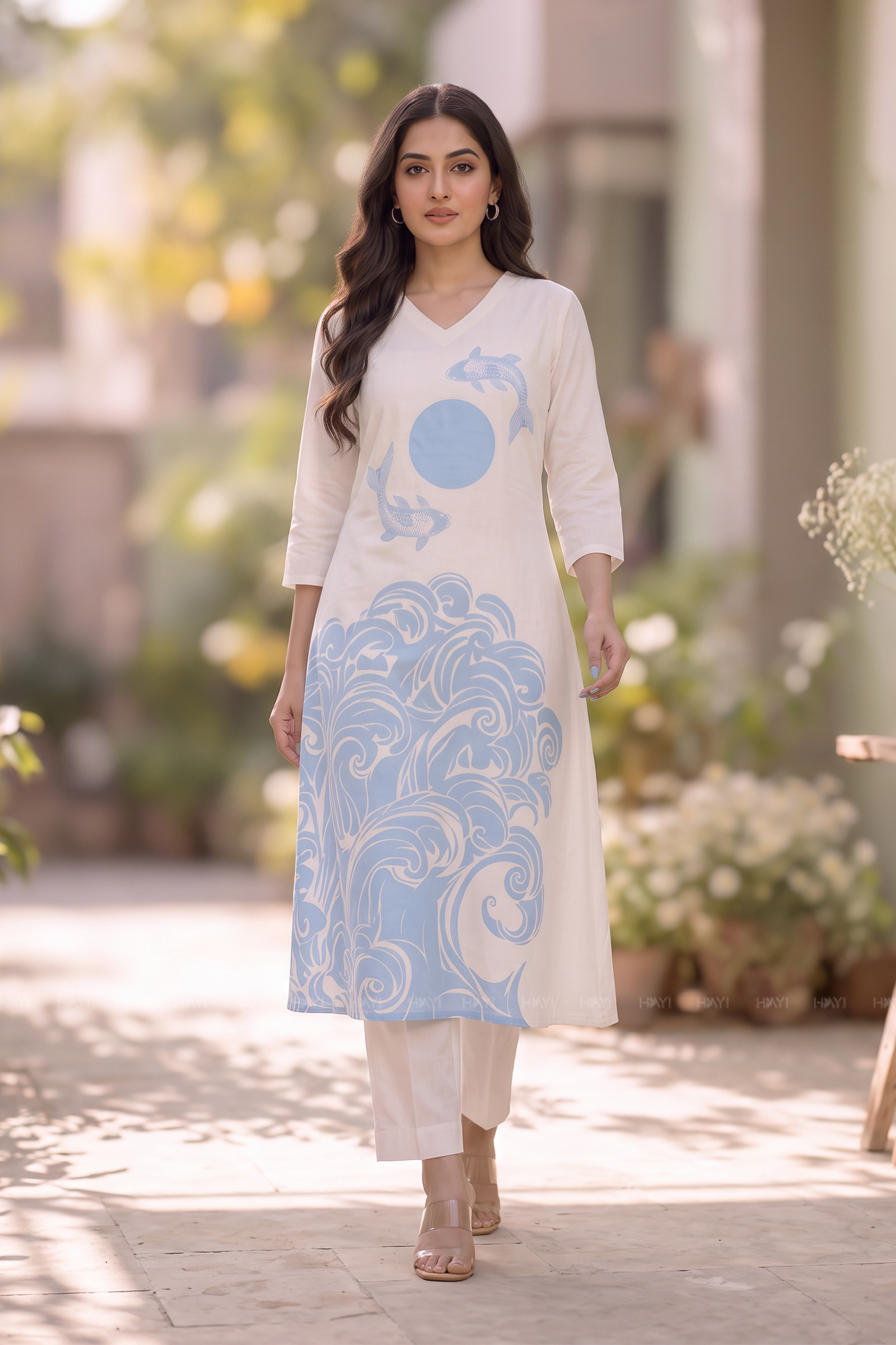 Blue Moon Waves Printed Co-ord Set