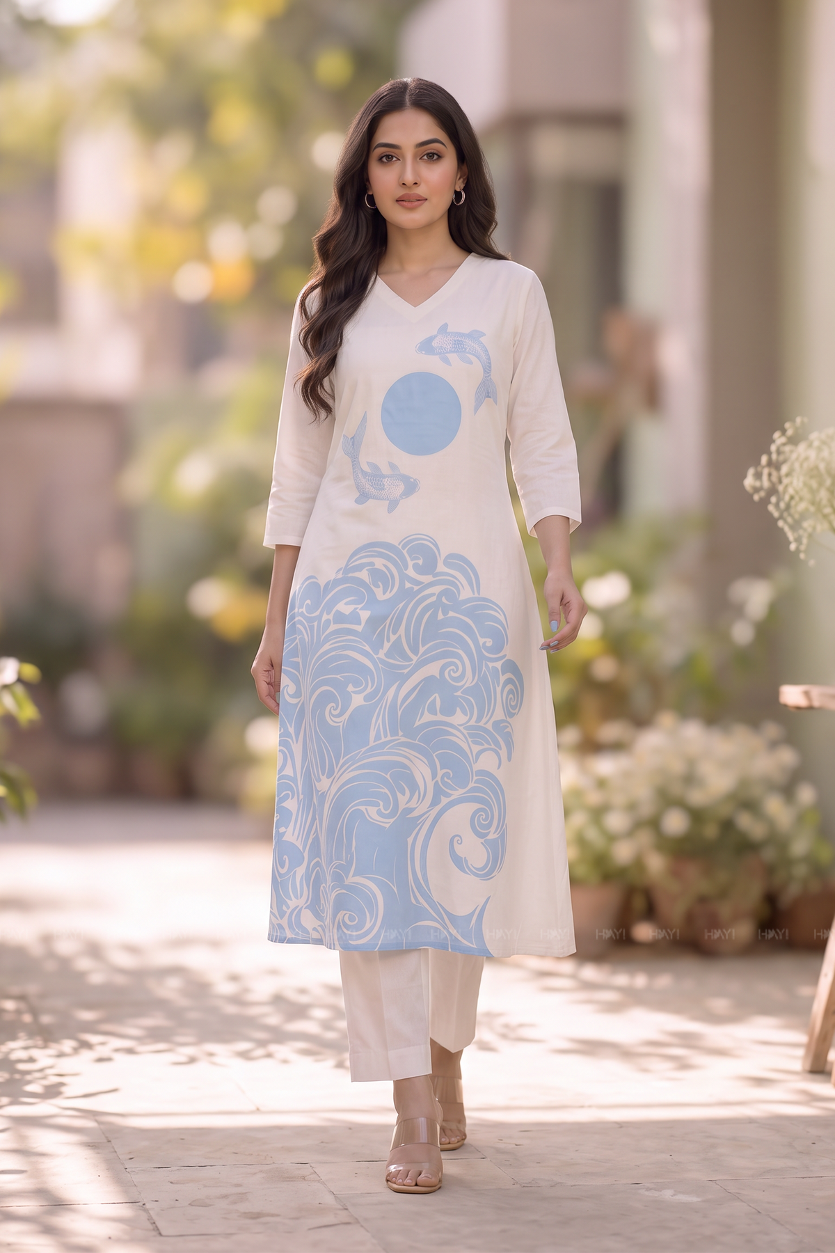 Blue Moon Waves Printed Co-ord Set