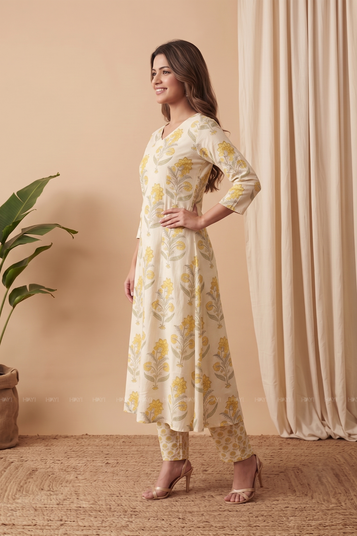 Golden Botanica Yellow Printed Co-ord Set