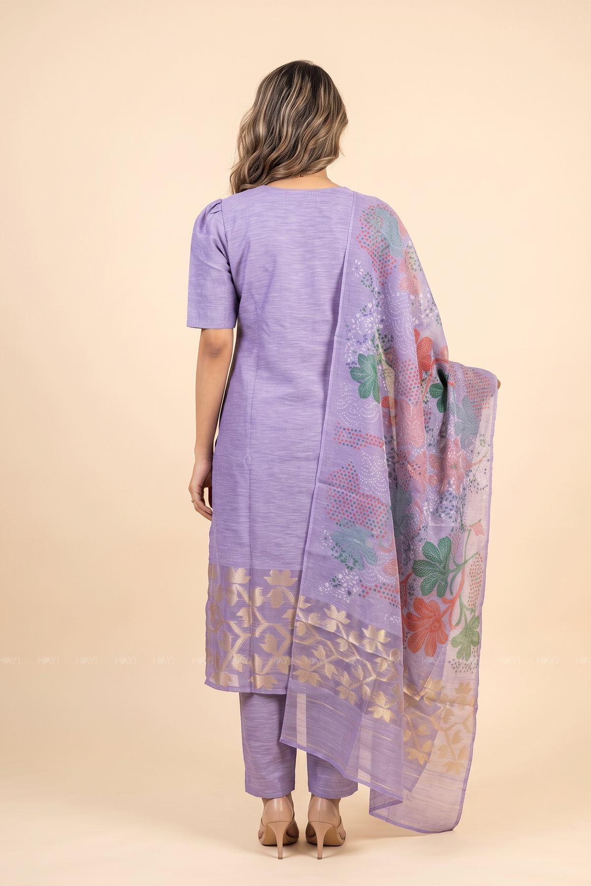 Lira Printed 3 Piece Organza Slub Kurta Set with Dupatta