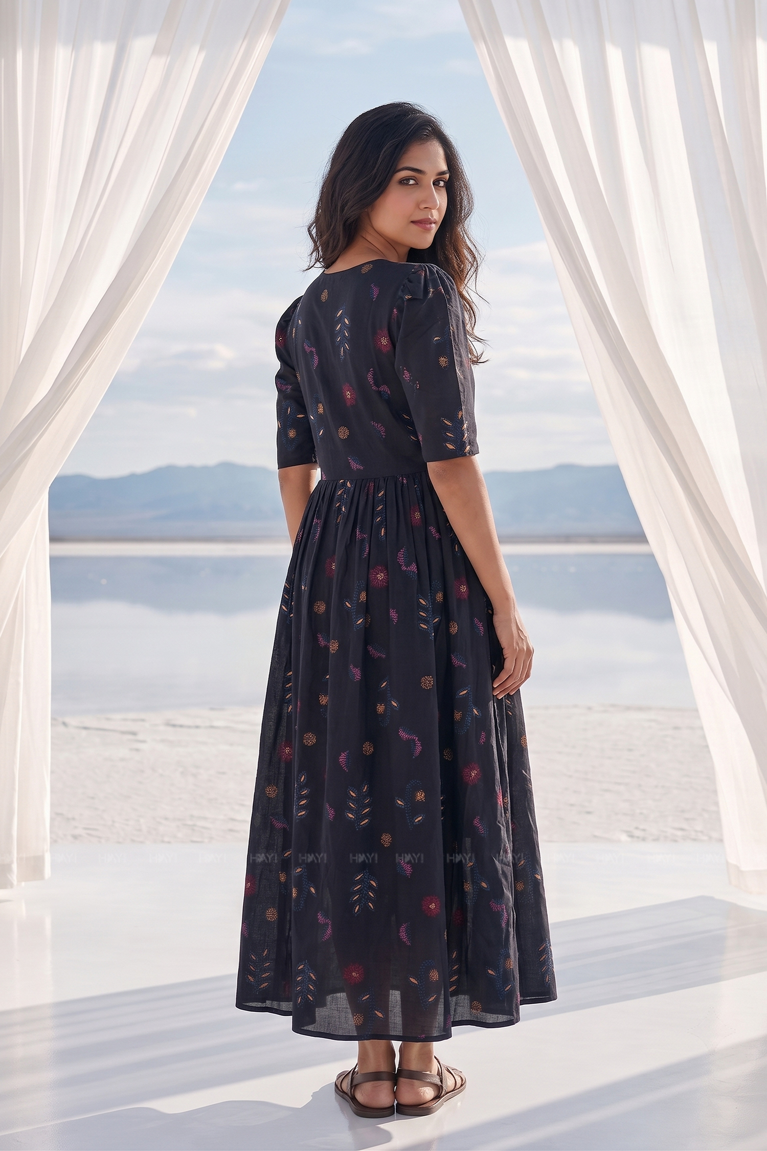 Autumn Muse Floral Charm Maternity and Feeding Maxi Dress