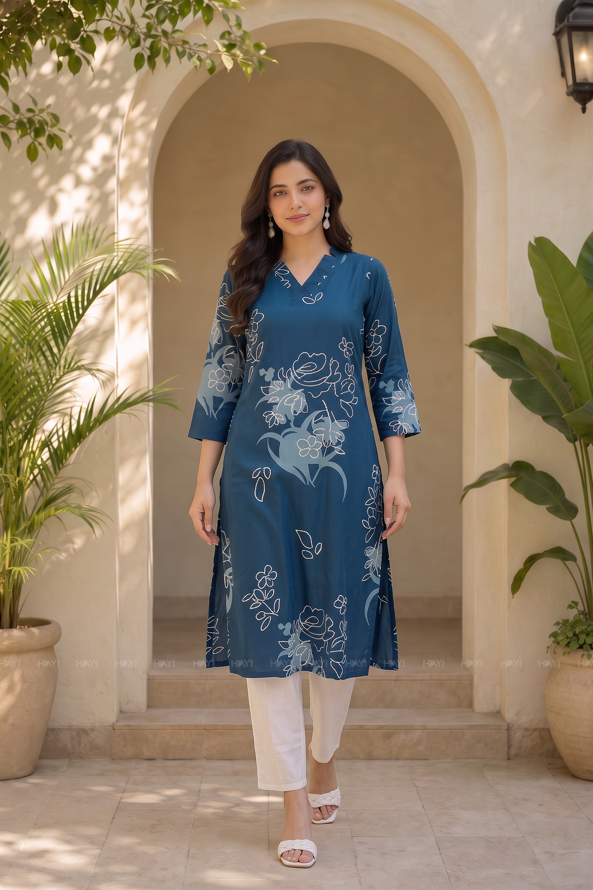 Rosevine Charm Floral Kurti Viscose Kurta