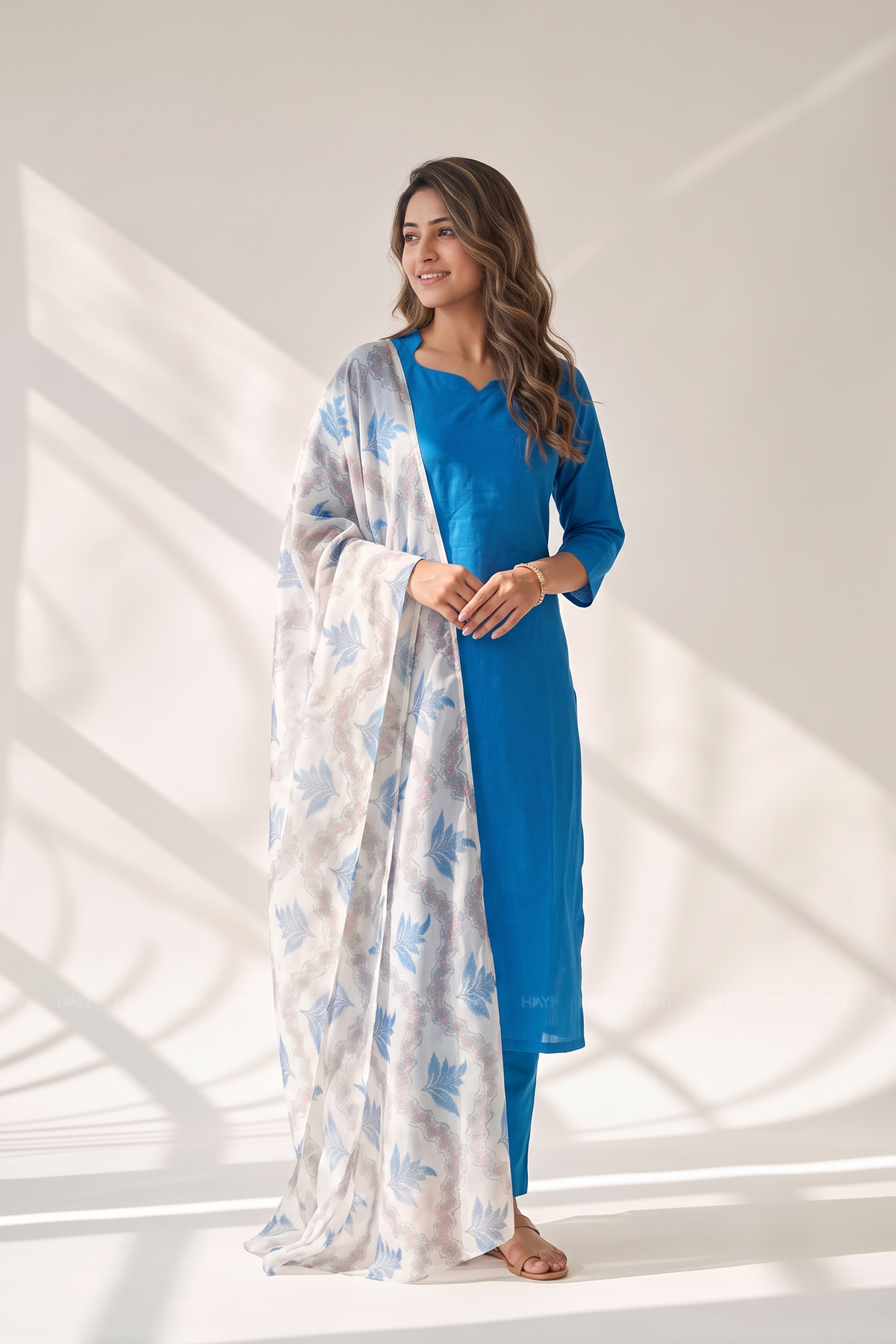 Neeisha Solid 2 Piece Raw Silk Blend Kurta with Dupatta