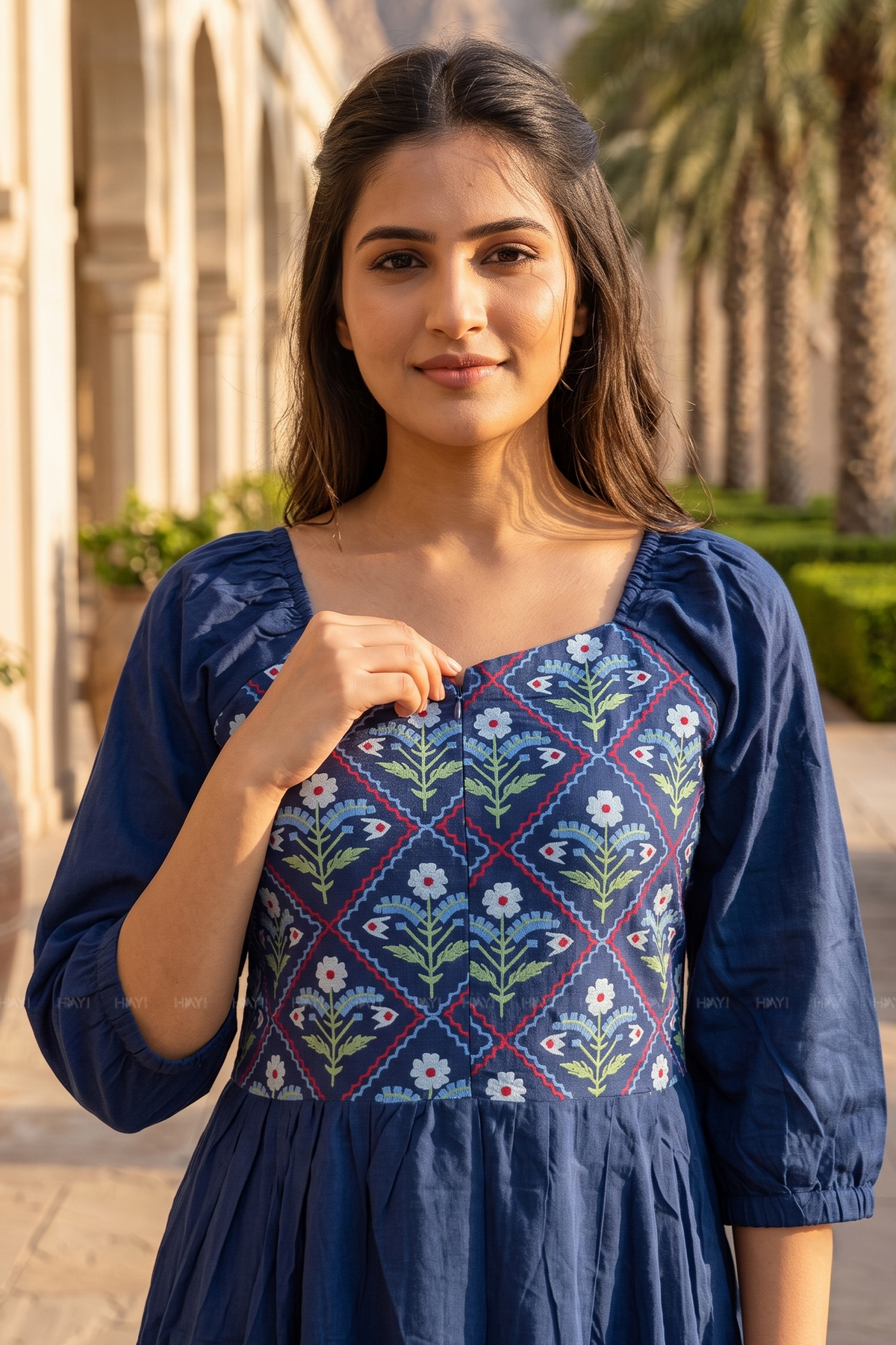 Blue Starlit Printed Contemporary Maternity Outfit