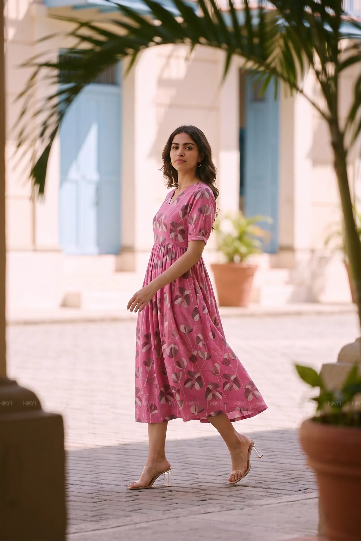 Flora Sonata  Pink Printed Maternity Maxi Dress