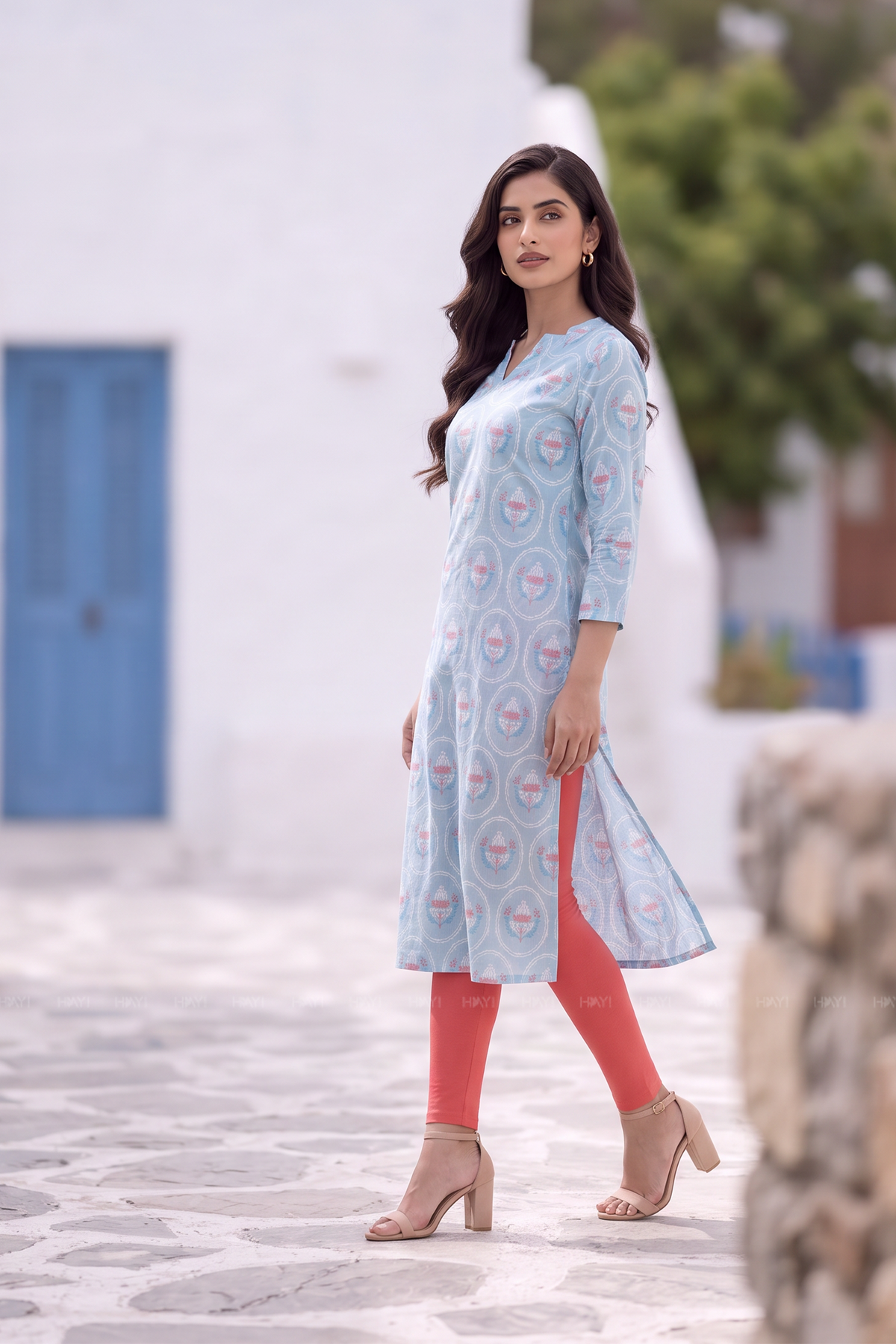 Sky Garden Floral Viscose Kurti  Viscose Kurta