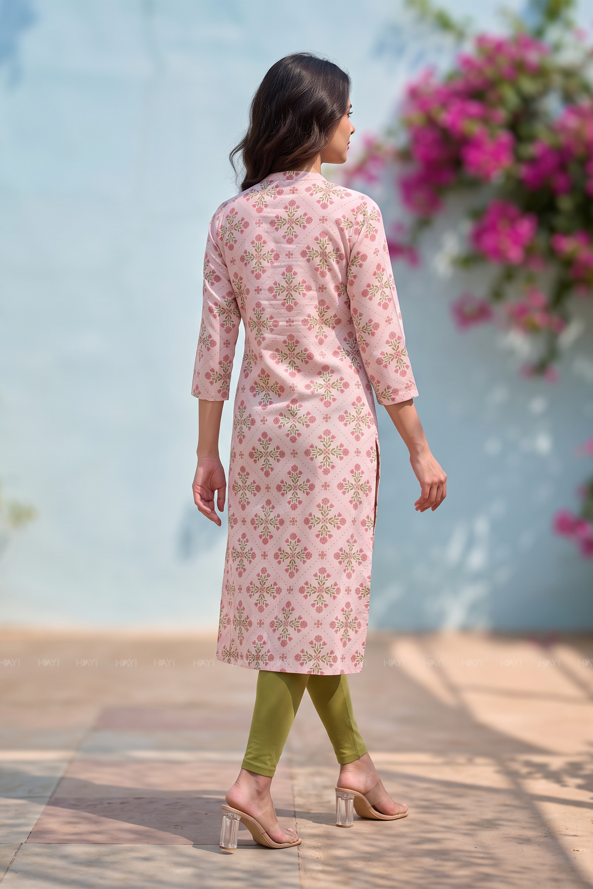Sakura Grace Pink Viscose Printed Kurta