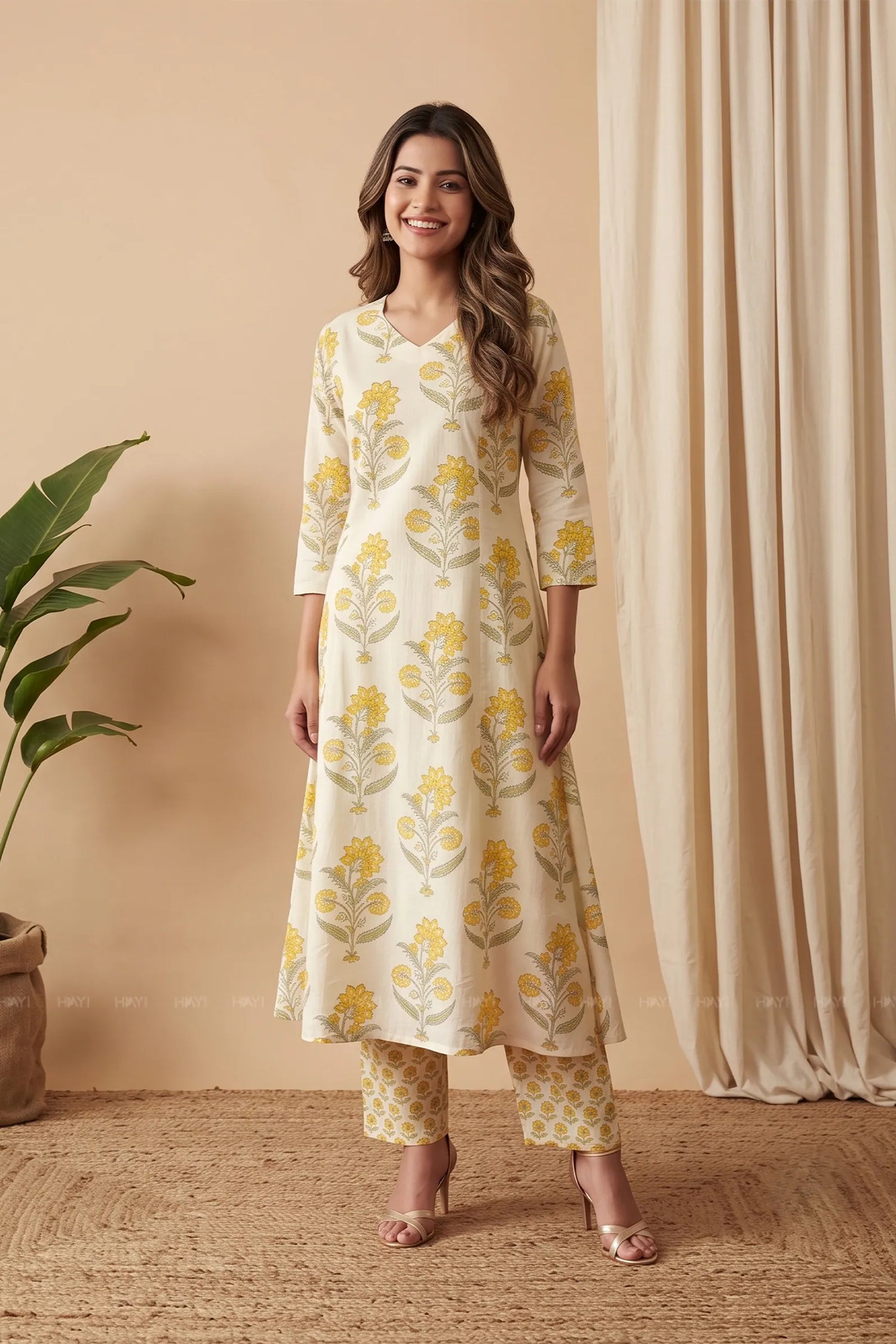 Golden Botanica Yellow Printed Co-ord Set