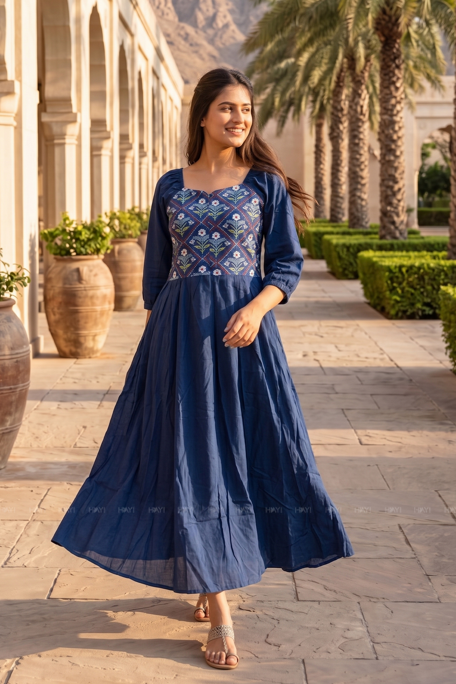 Blue Starlit Printed Contemporary Maternity Outfit