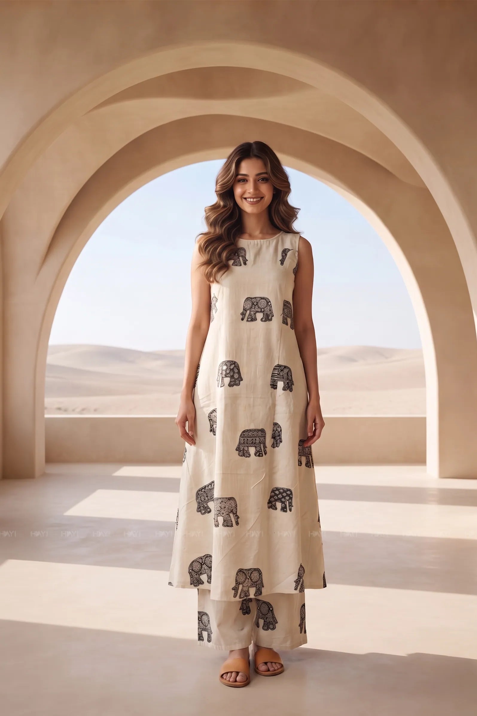 Moonstone Bloom Off-White Printed Co-ord Set