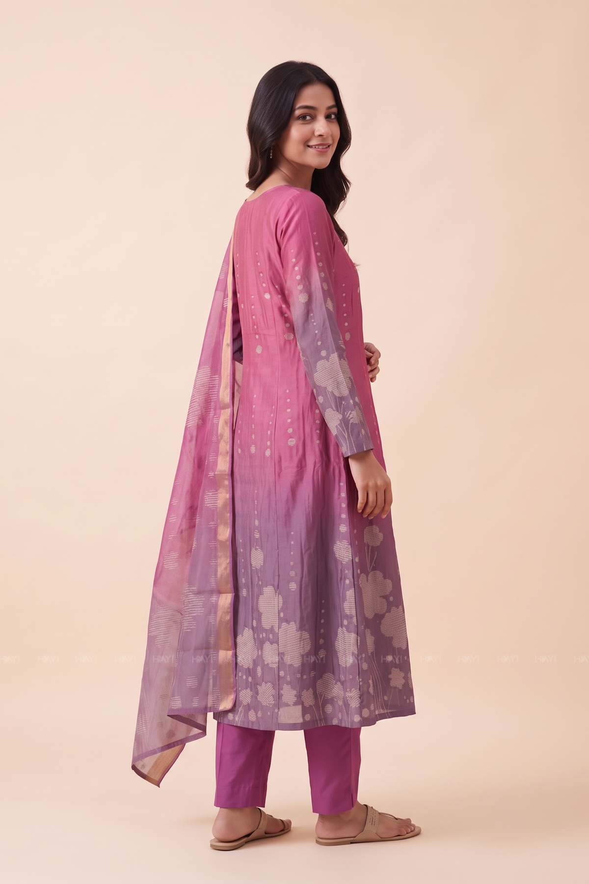 Rosy Muse Printed 2 Piece Bombay Silk Blend Kurta with Dupatta