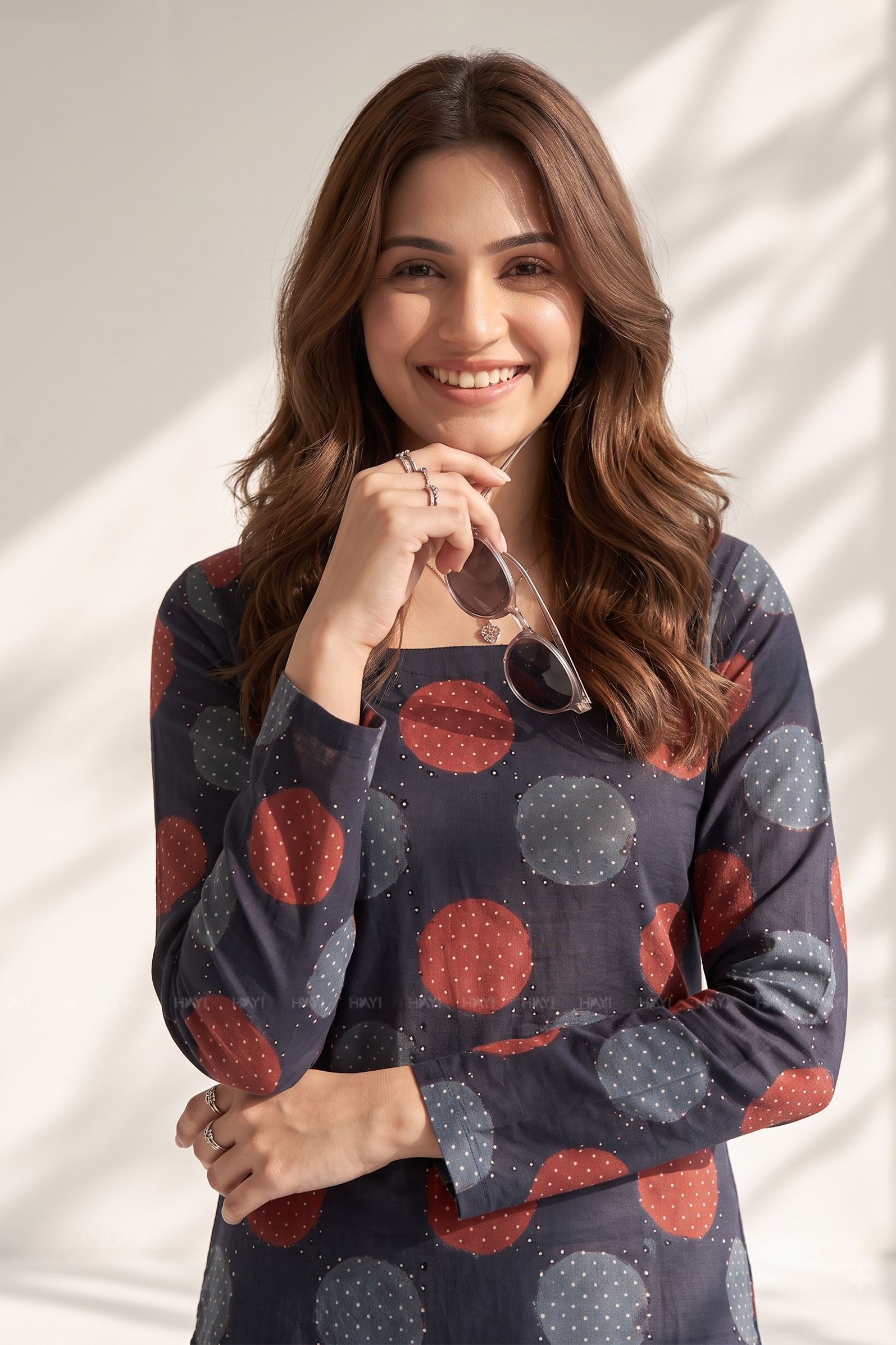 Pixel Bloom Black Printed Short Kurta