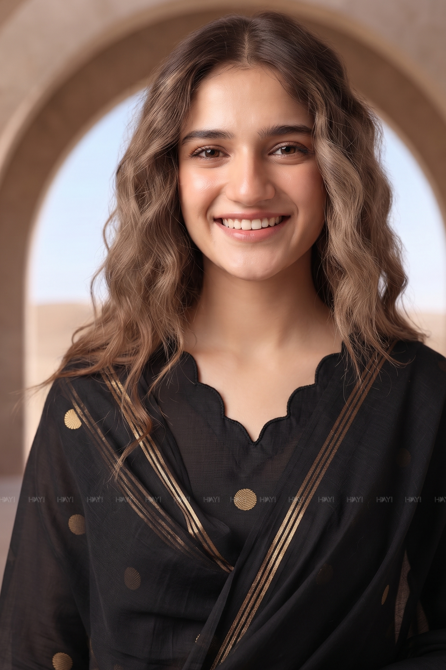 Midnight Gold Black Printed Elegant 3 Piece Kurta set