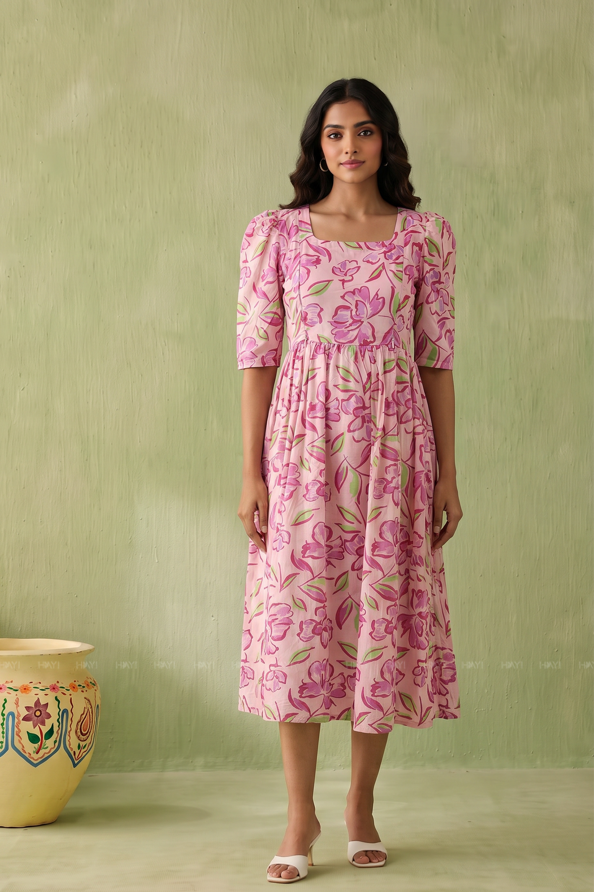 Petal Poise Printed Maternity Wear
